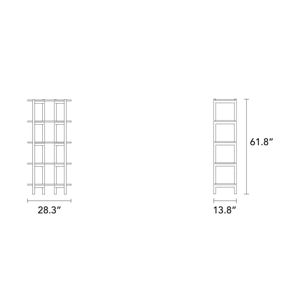 Olivia Modular Shelf Single 28" x 14" x 62" Solid American Walnut