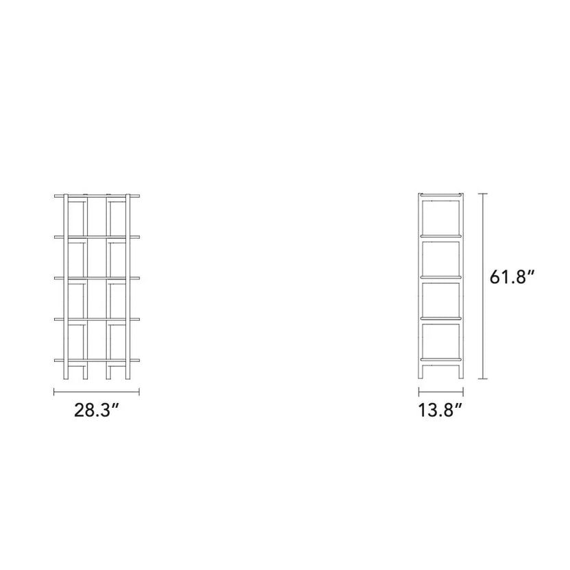 Olivia Modular Shelf Single 28" x 14" x 62" Solid American Walnut