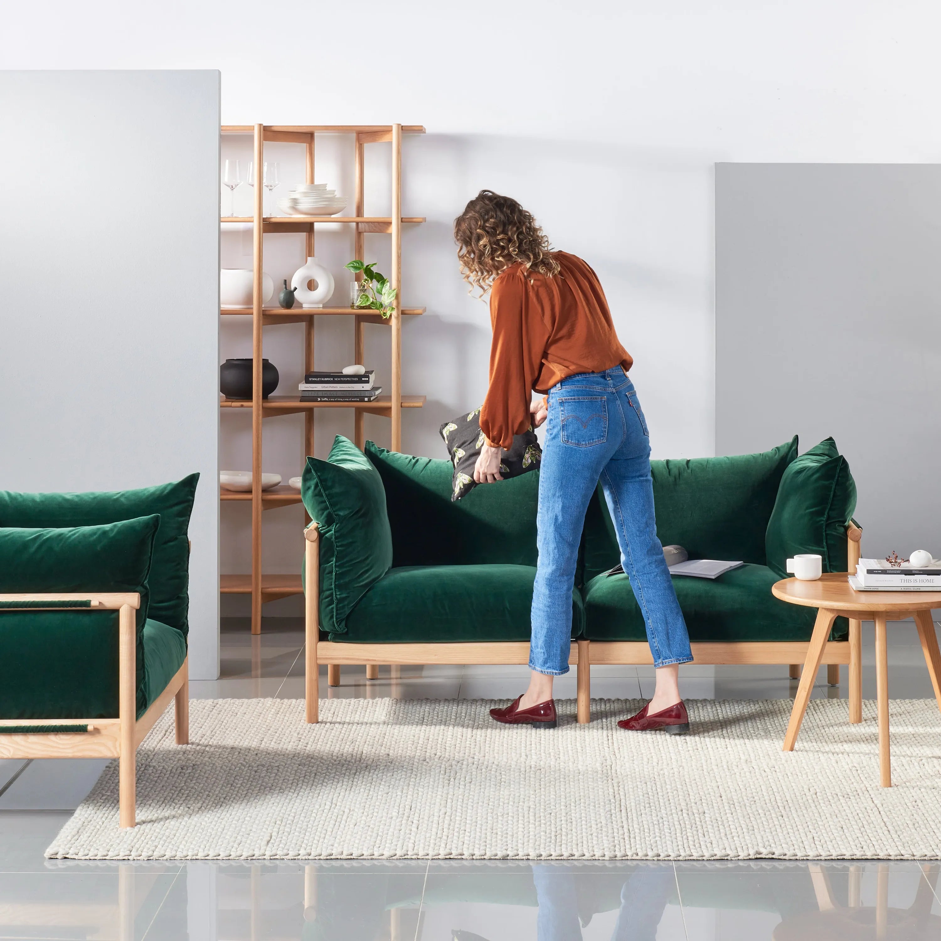 Olivia Modular Shelf Single 28" x 14" x 76" Solid American Oak