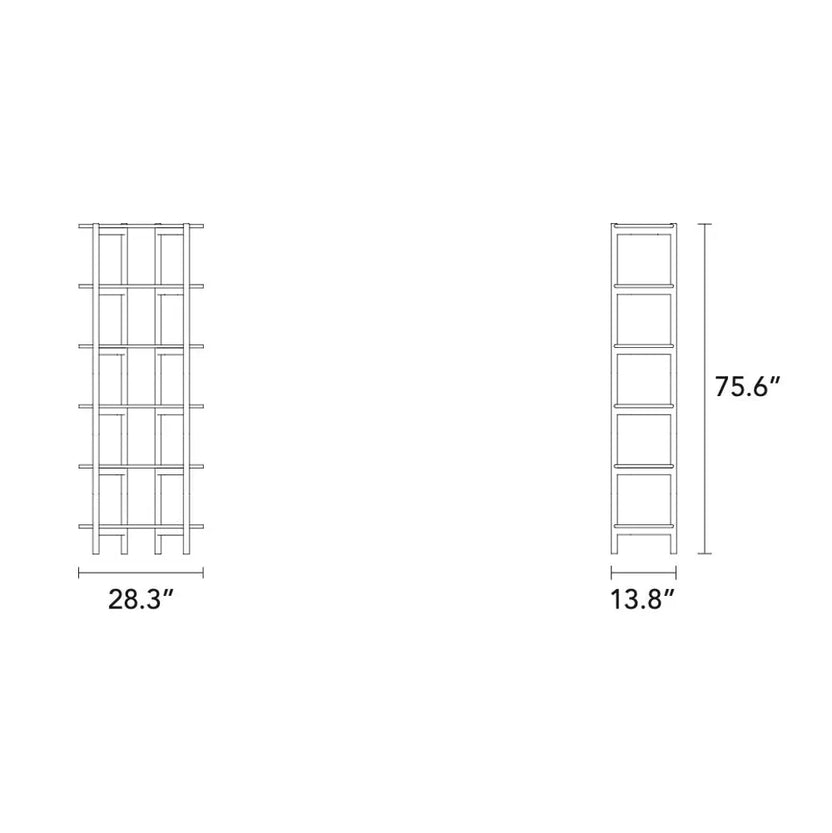 Olivia Modular Shelf Single 28" x 14" x 76" Solid American Oak