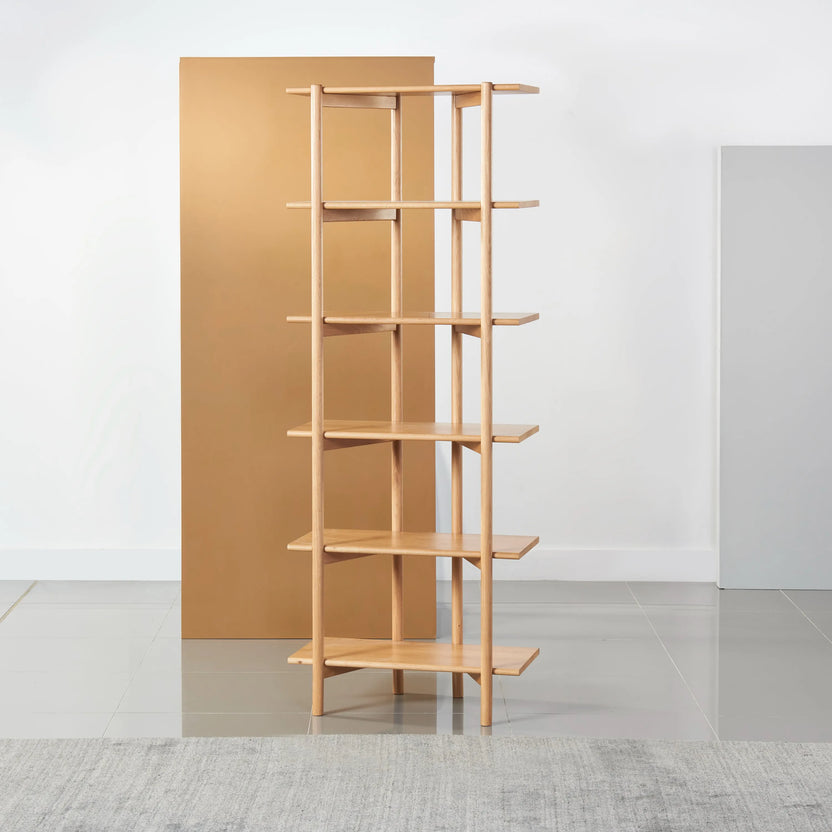 Olivia Modular Shelf Single 28" x 14" x 76" Solid American Oak