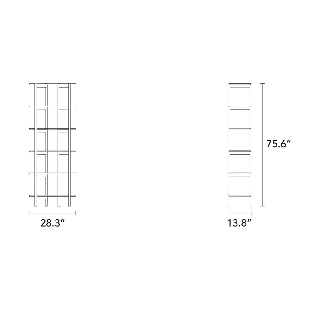Olivia Modular Shelf Single 28" x 14" x 76" Solid American Walnut