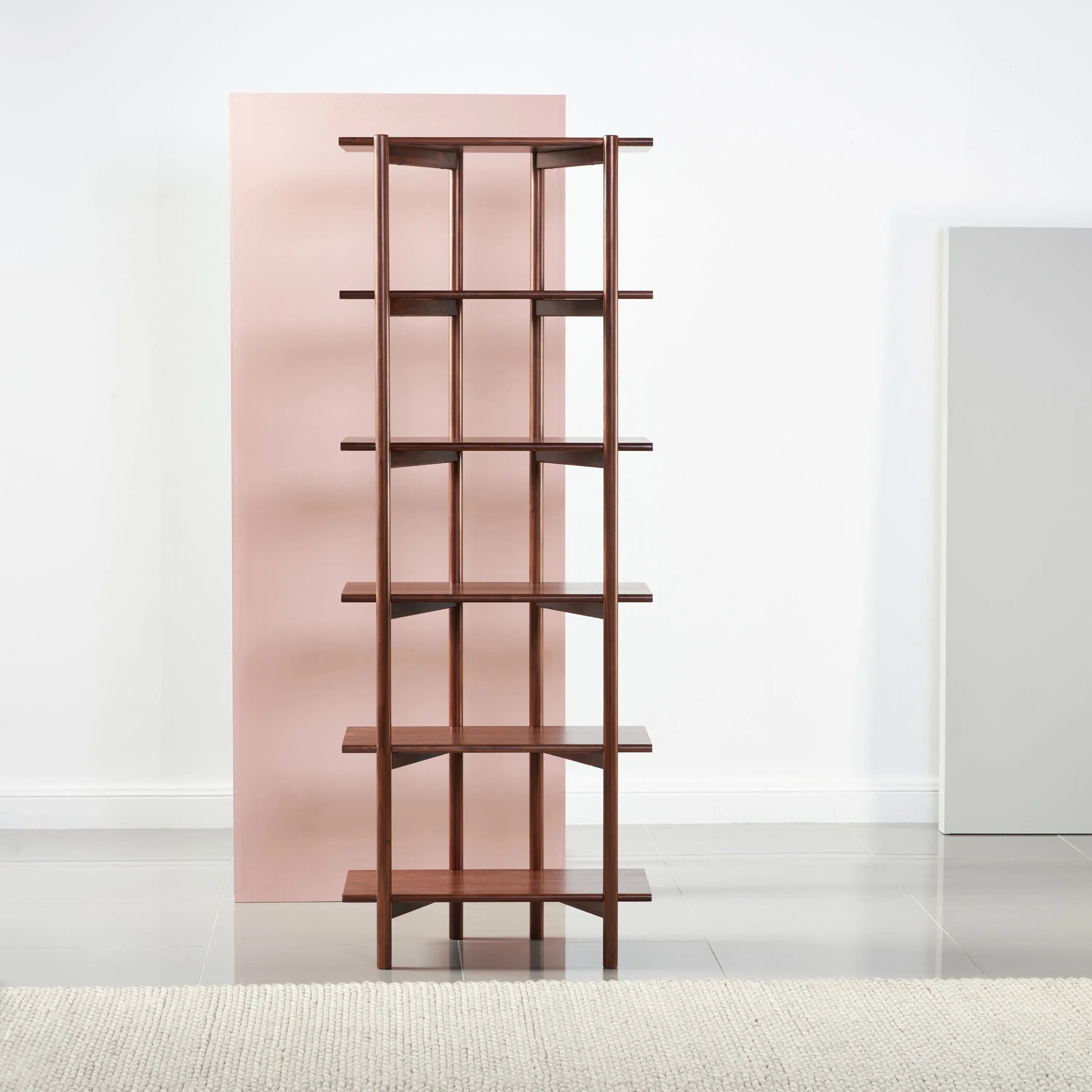 Olivia Modular Shelf Single 28" x 14" x 76" Solid American Walnut