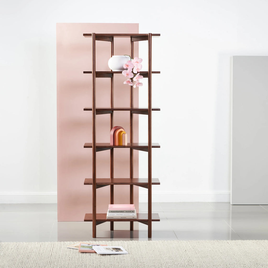 Olivia Modular Shelf Single 28" x 14" x 76" Solid American Walnut