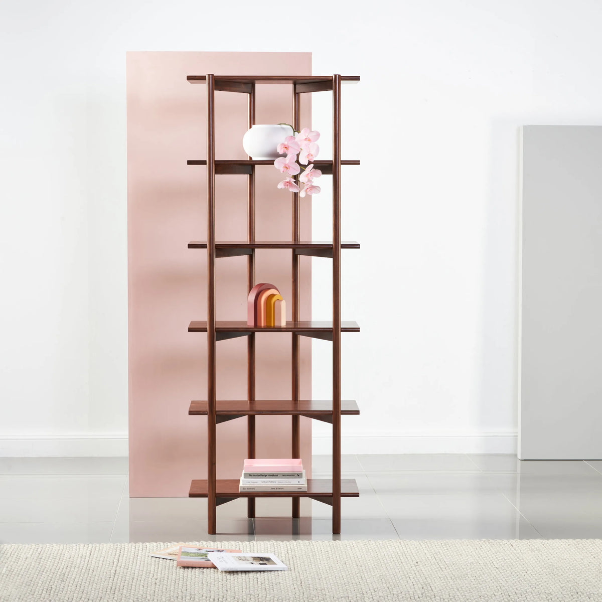 Olivia Modular Shelf Single 28" x 14" x 76" Solid American Walnut