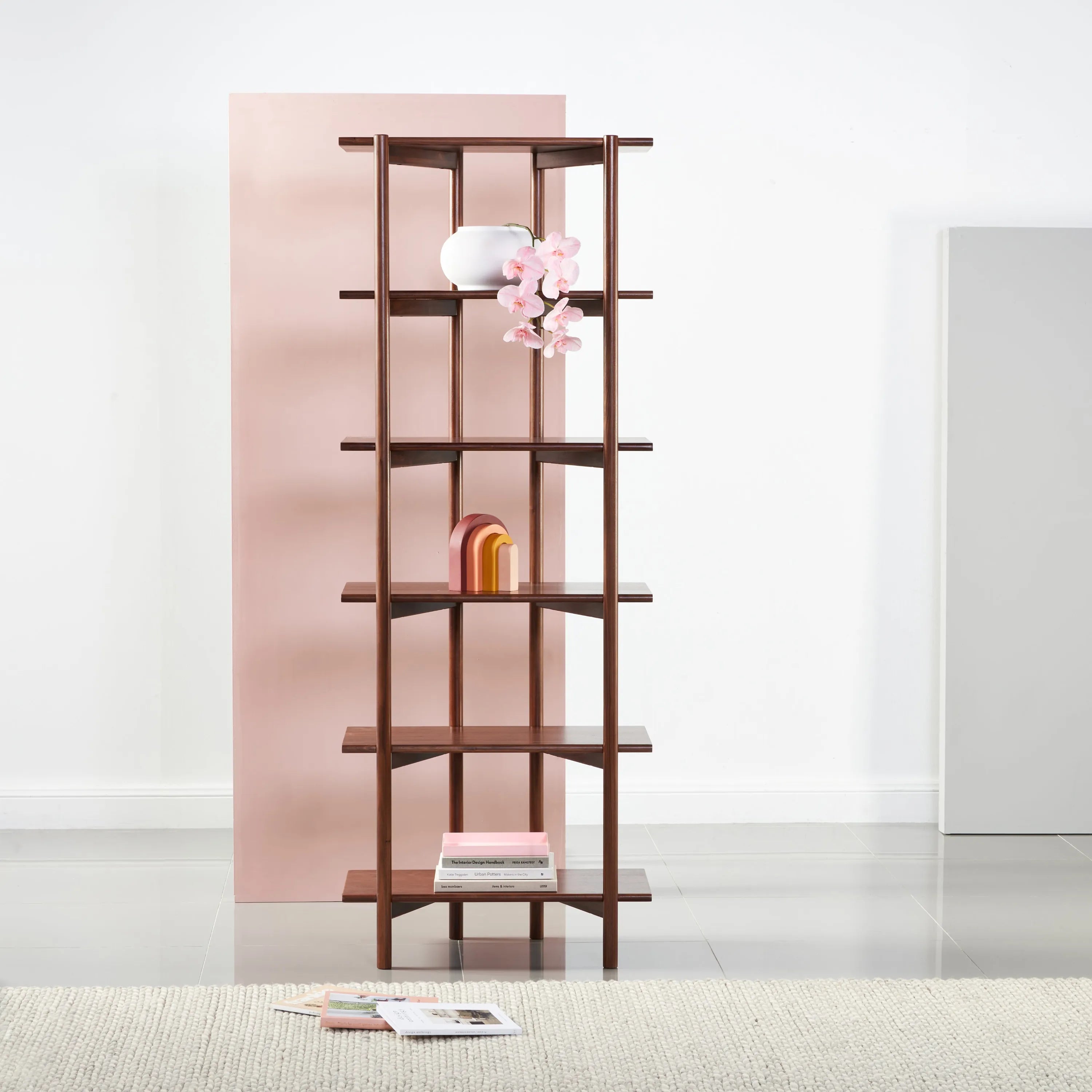 Olivia Modular Shelf Single 28" x 14" x 76" Solid American Walnut