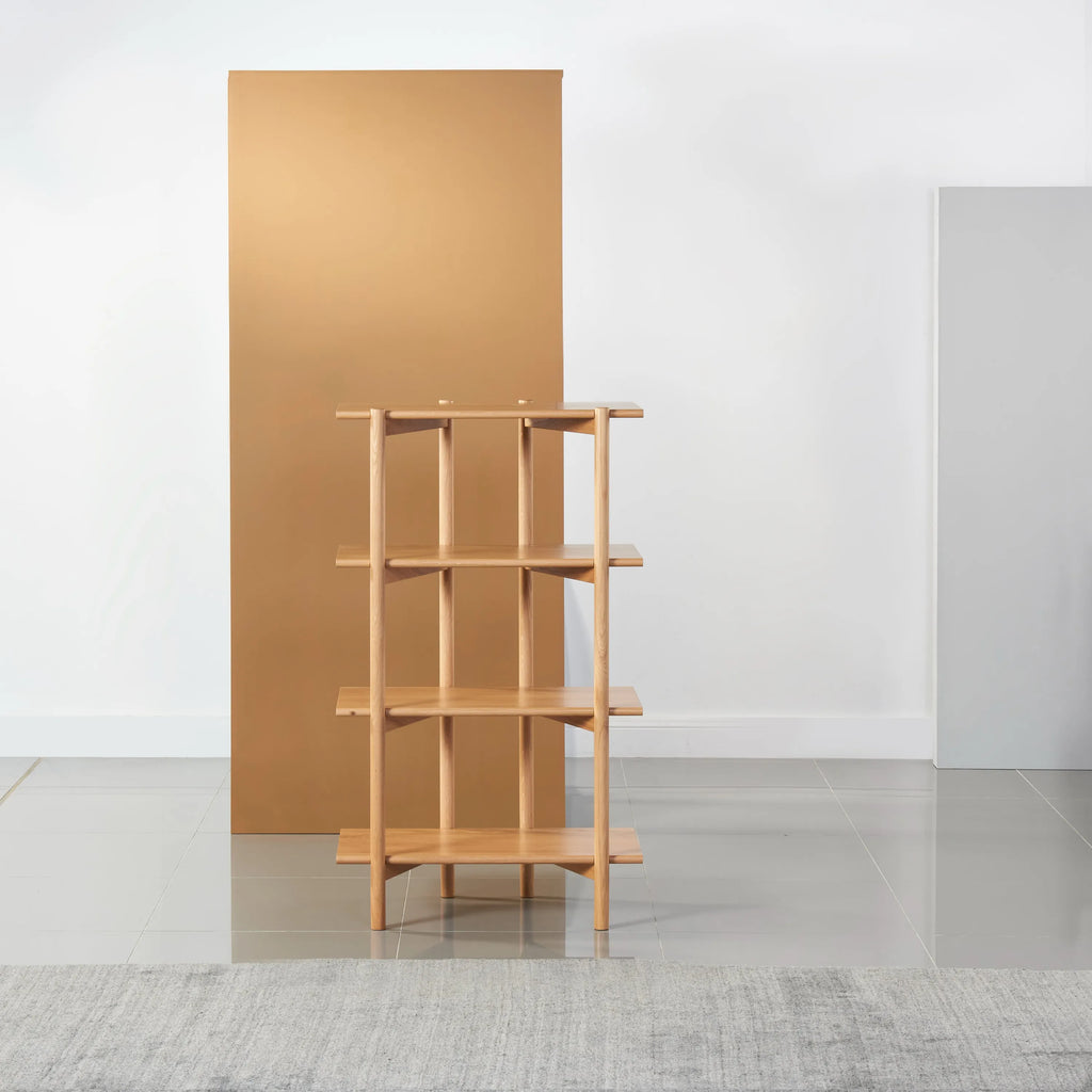 Olivia Modular Shelf Stepped Triple 85" x 14" x 48" Solid American Oak