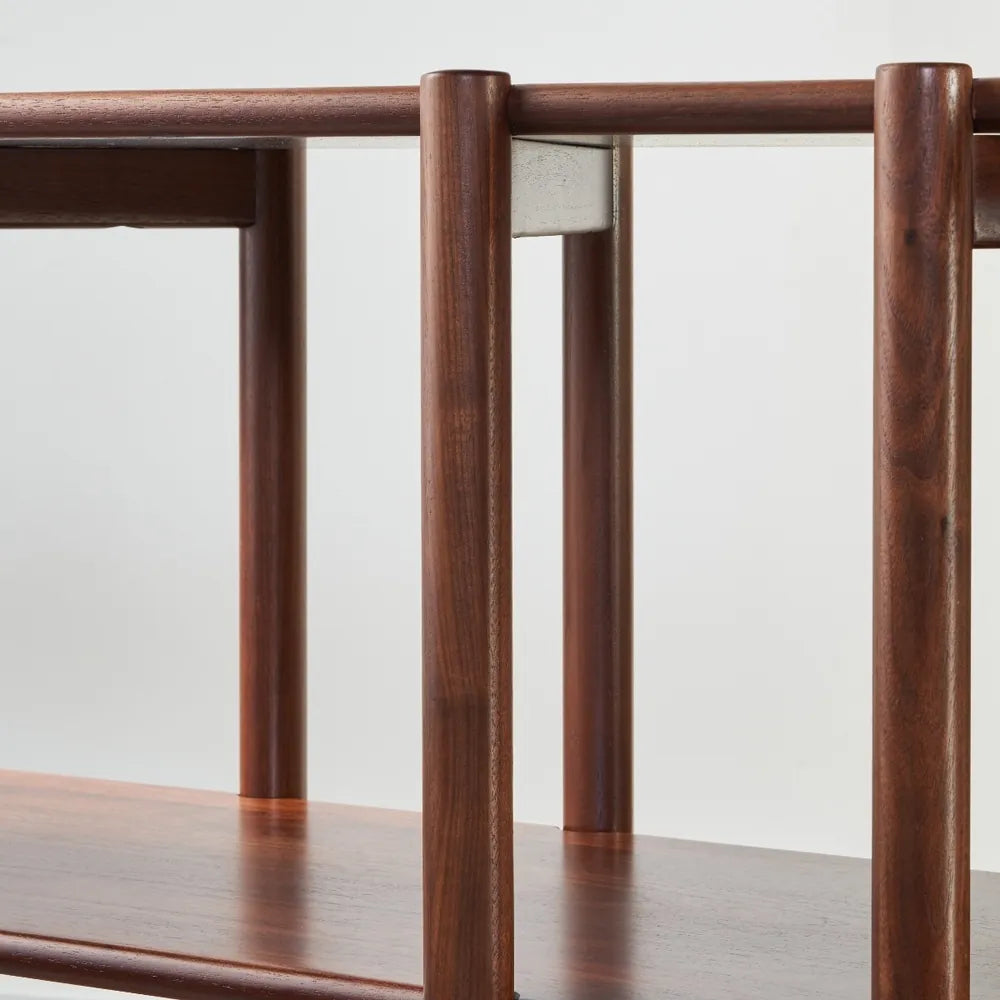 Olivia Modular Shelf Stepped Triple 85" x 14" x 48" Solid American Walnut