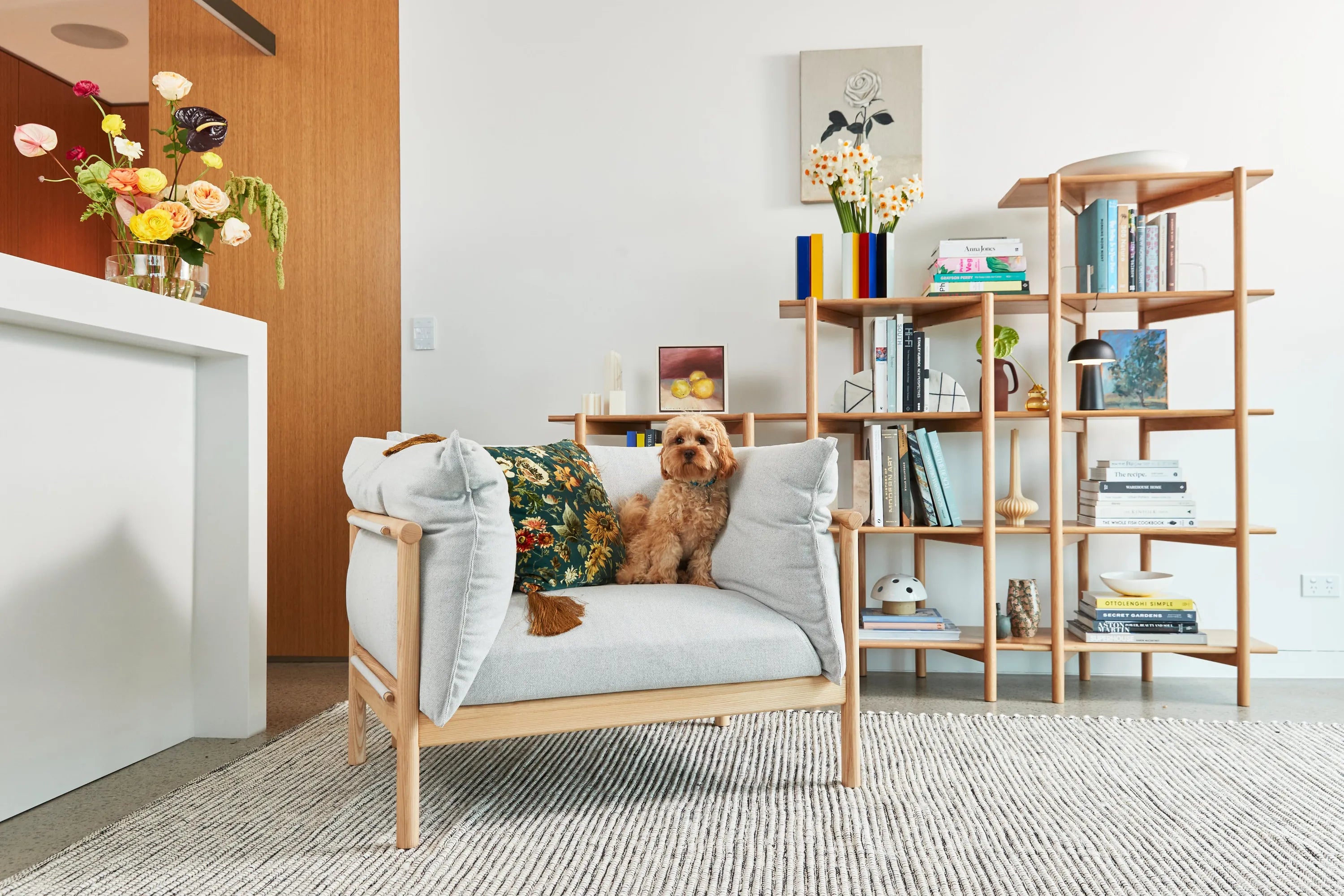 Olivia Modular Shelf Stepped Triple 85" x 14" x 62" Solid American Oak