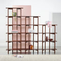 Olivia Modular Shelf Stepped Triple 85" x 14" x 76" Solid American Walnut
