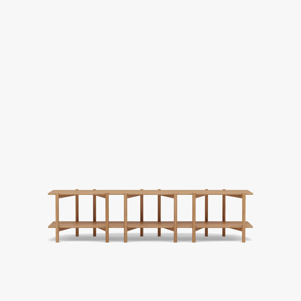 Olivia Modular Shelf Triple 85" x 14" x 21" Solid American Oak