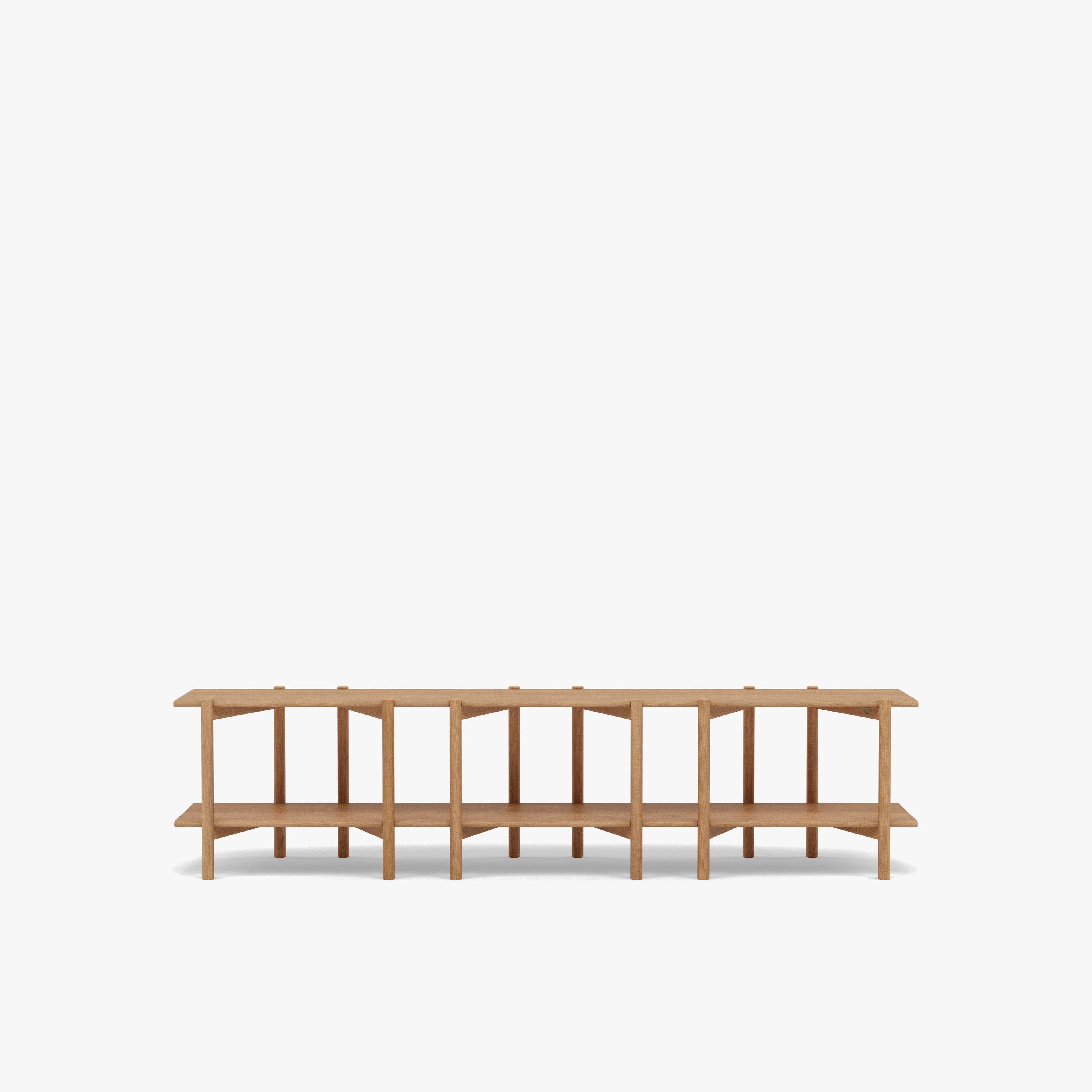 Olivia Modular Shelf Triple 85" x 14" x 21" Solid American Oak