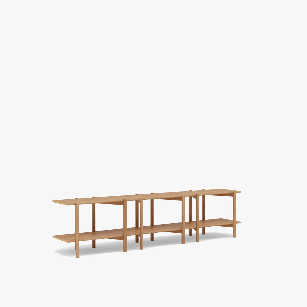 Olivia Modular Shelf Triple 85" x 14" x 21" Solid American Oak