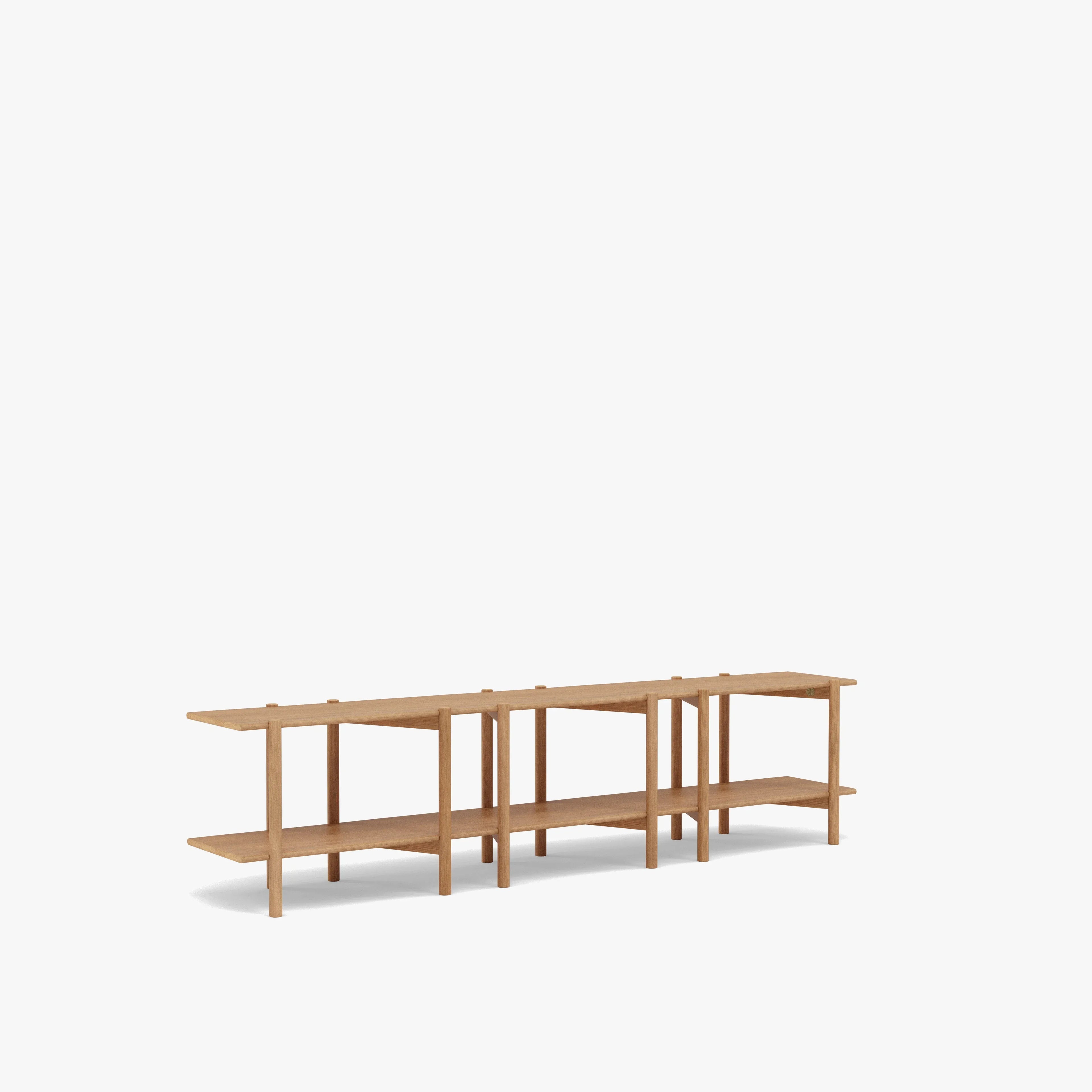 Olivia Modular Shelf Triple 85" x 14" x 21" Solid American Oak