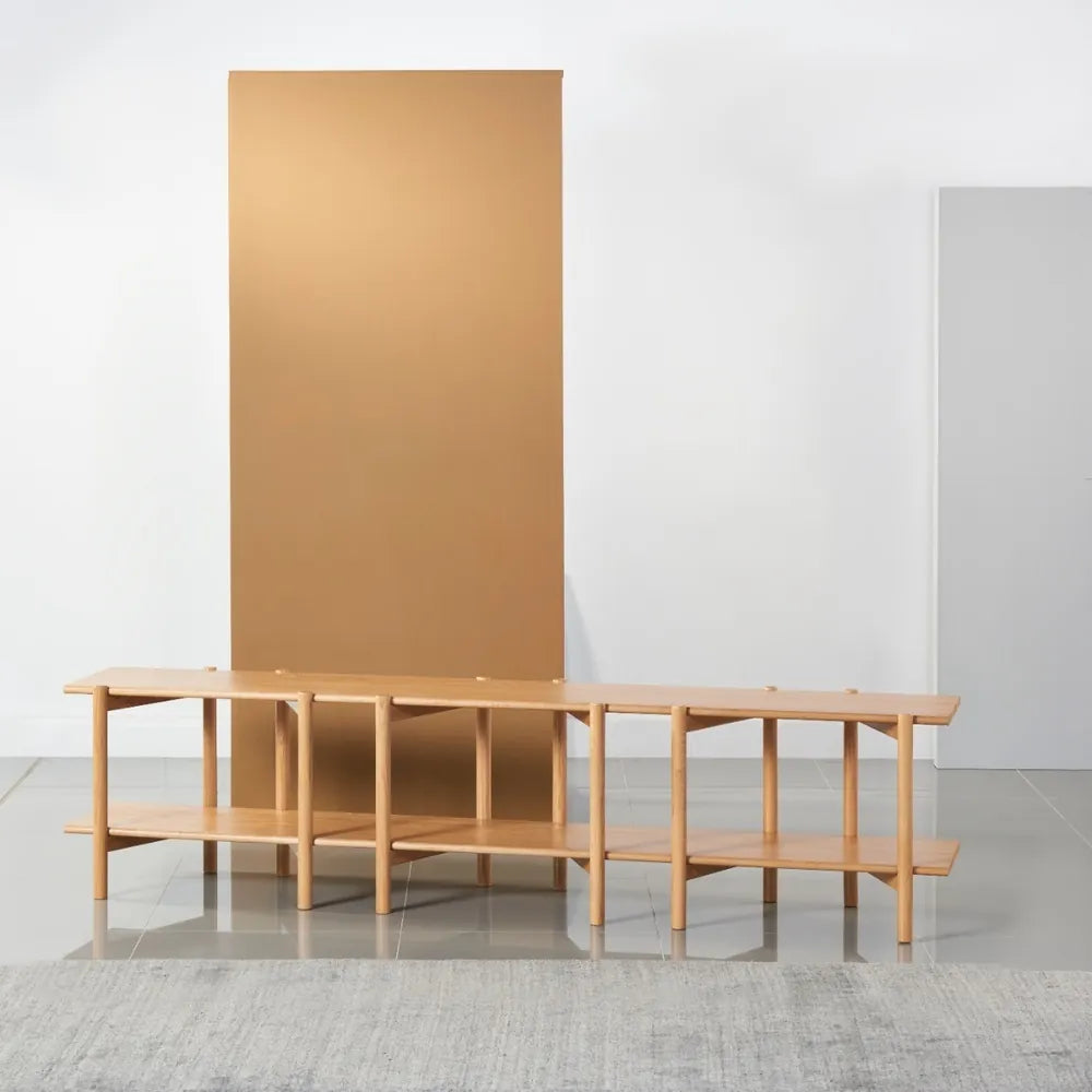 Olivia Modular Shelf Triple 85" x 14" x 21" Solid American Oak