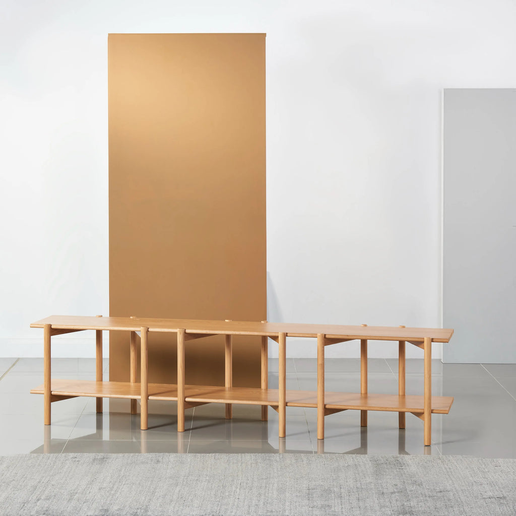 Olivia Modular Shelf Triple 85" x 14" x 21" Solid American Oak