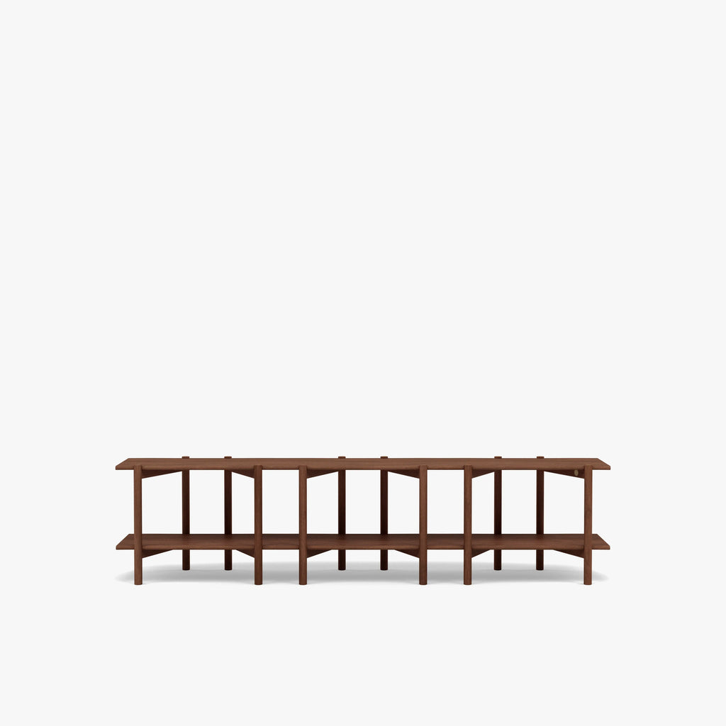 Olivia Modular Shelf Triple 85" x 14" x 21" Solid American Walnut