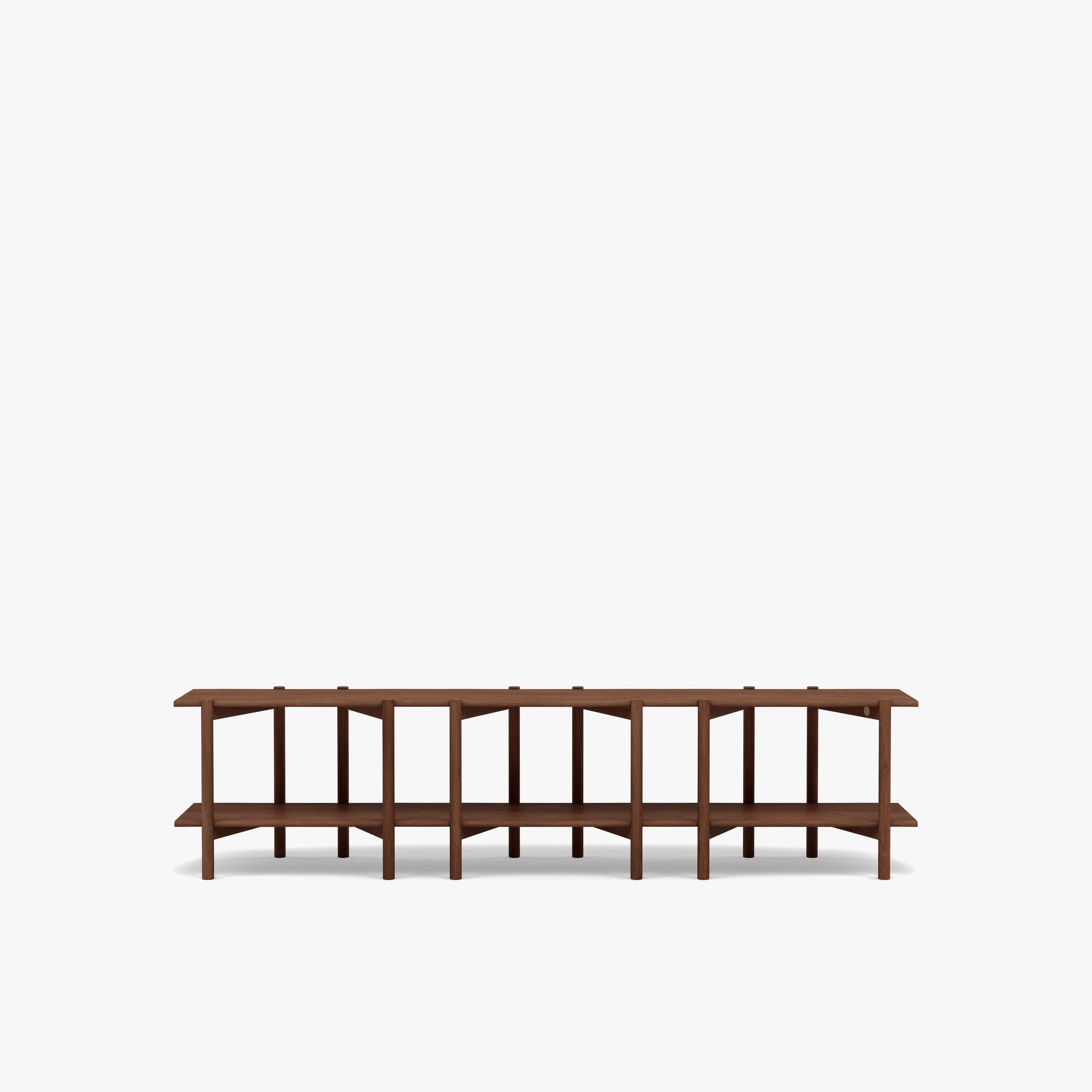 Olivia Modular Shelf Triple 85" x 14" x 21" Solid American Walnut