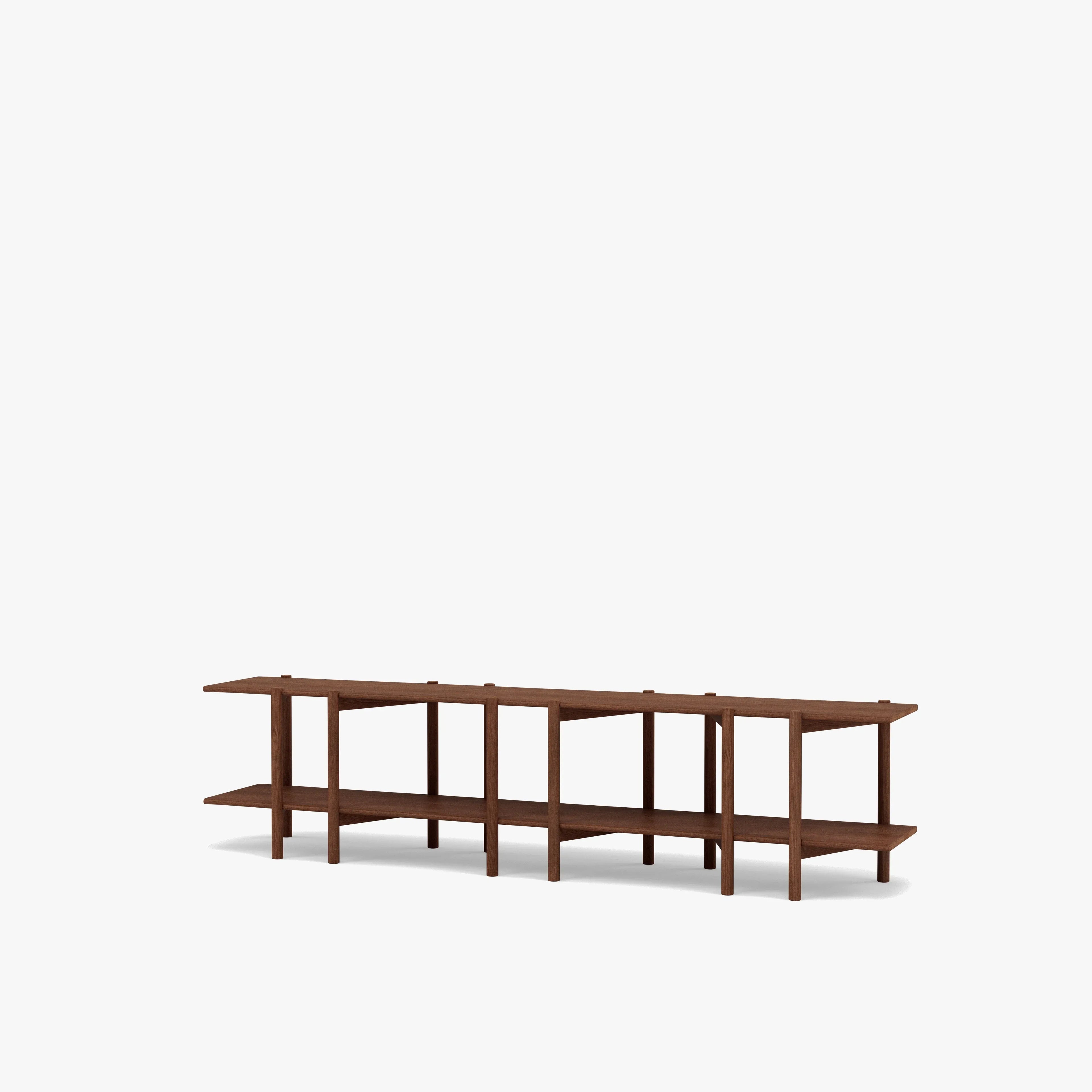 Olivia Modular Shelf Triple 85" x 14" x 21" Solid American Walnut