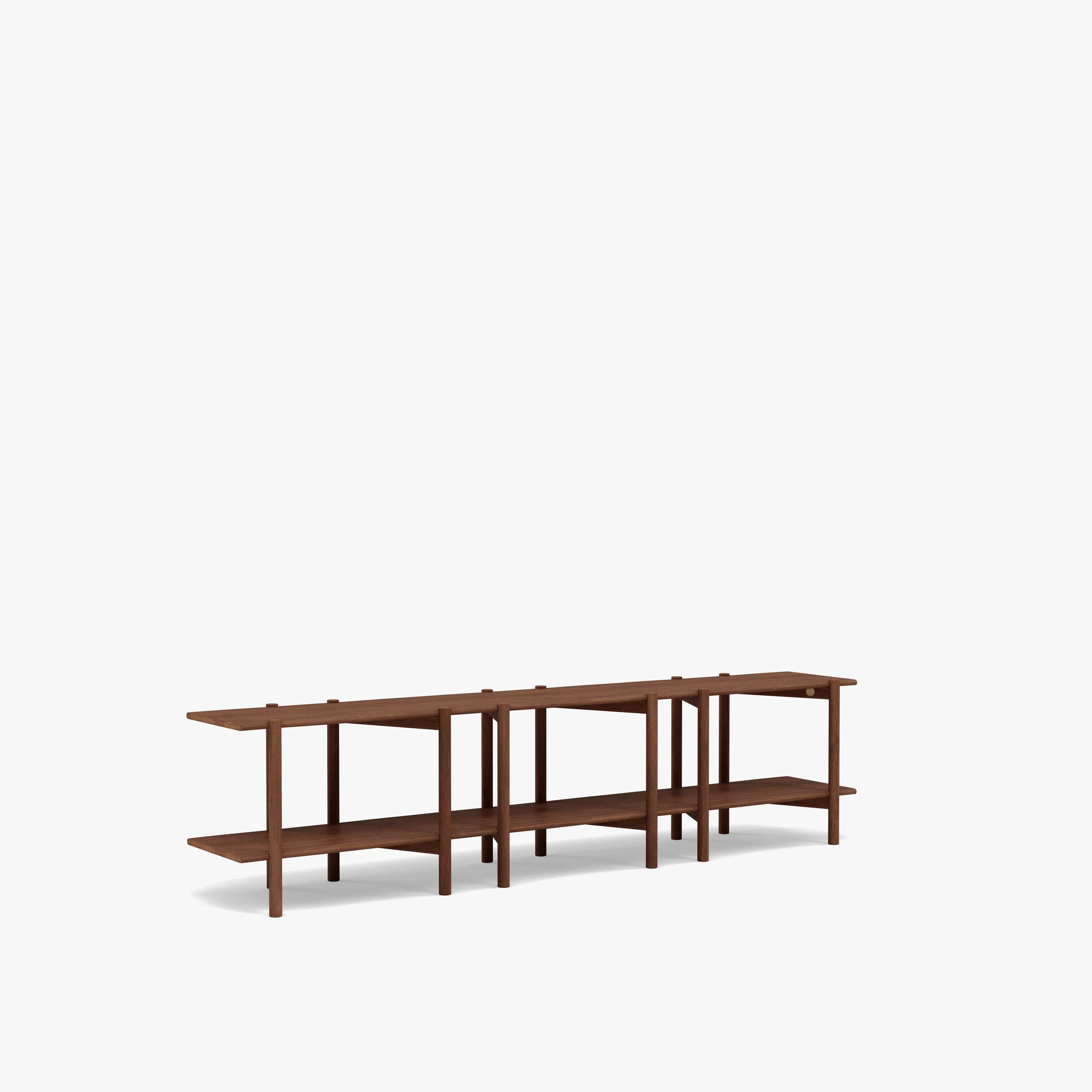 Olivia Modular Shelf Triple 85" x 14" x 21" Solid American Walnut