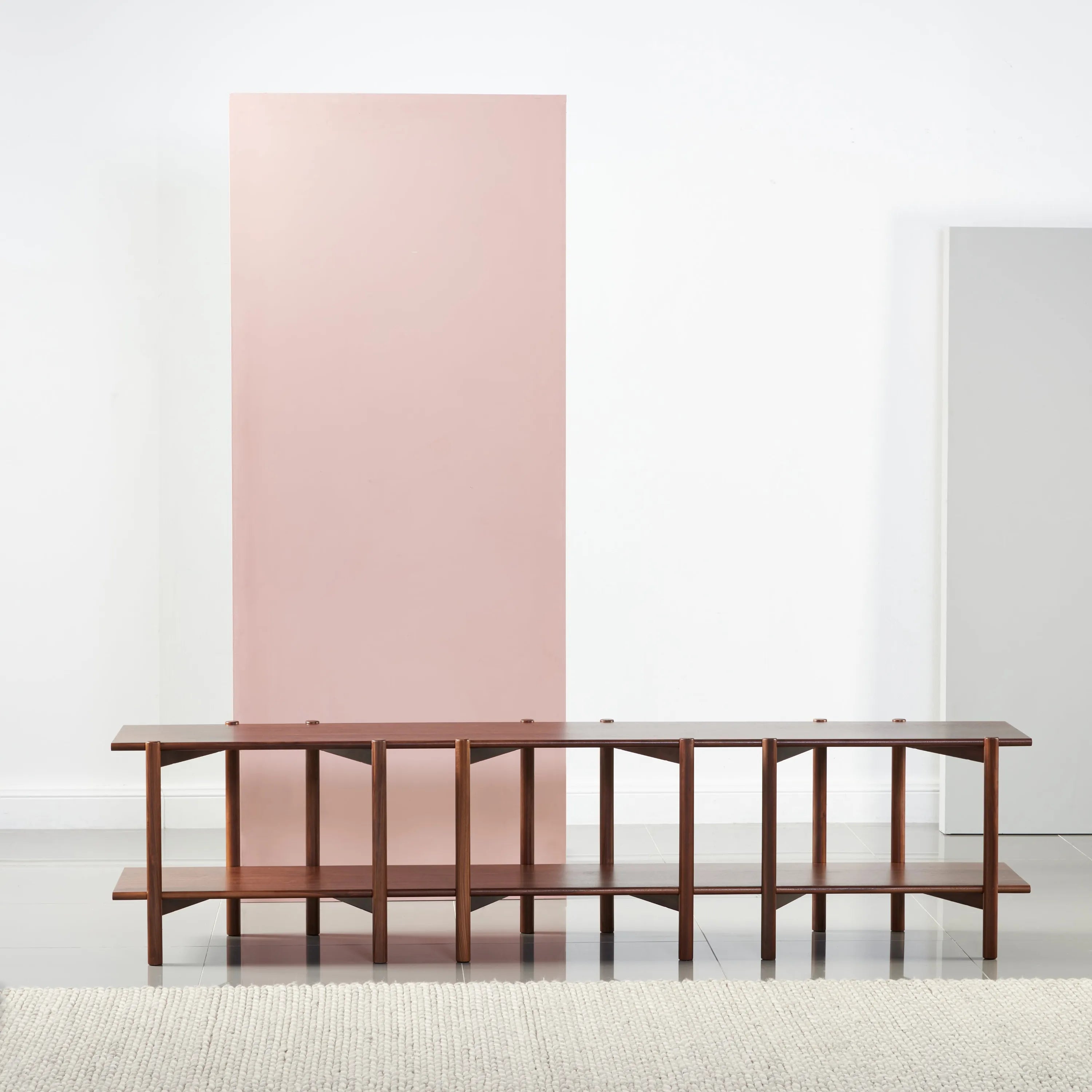 Olivia Modular Shelf Triple 85" x 14" x 21" Solid American Walnut