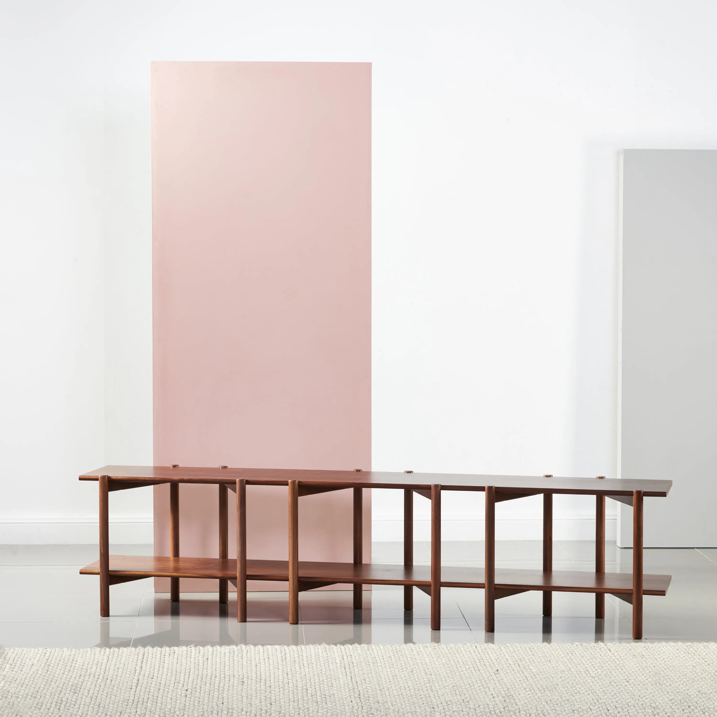 Olivia Modular Shelf Triple 85" x 14" x 21" Solid American Walnut