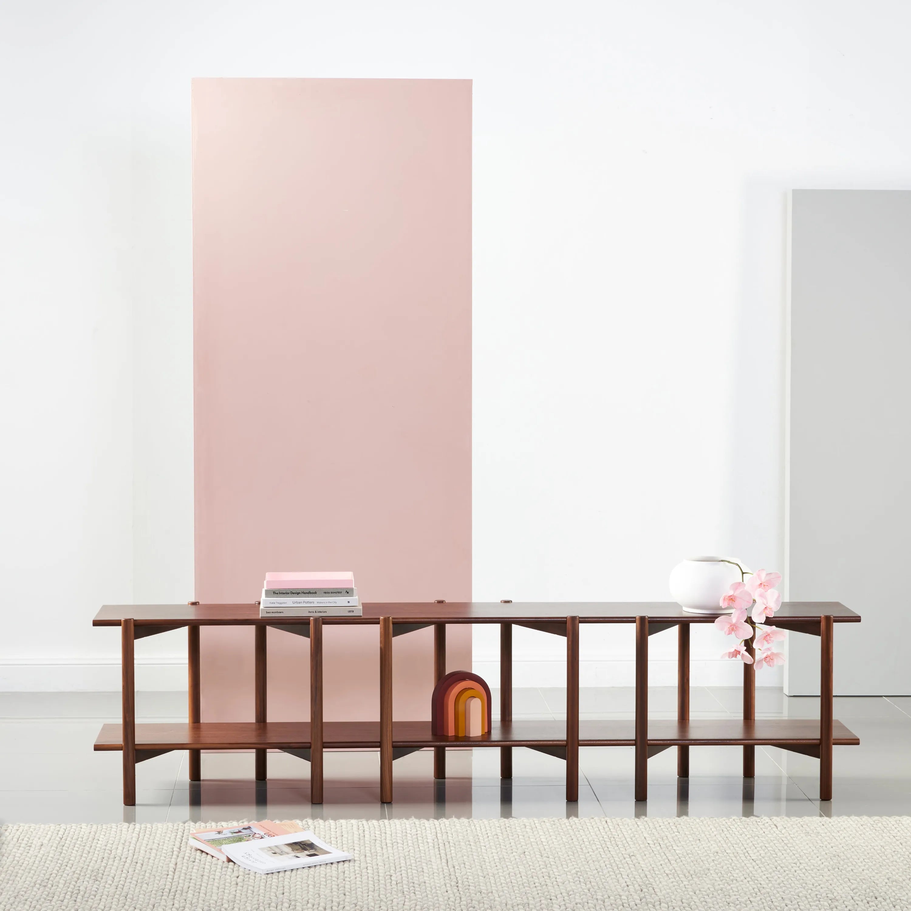 Olivia Modular Shelf Triple 85" x 14" x 21" Solid American Walnut