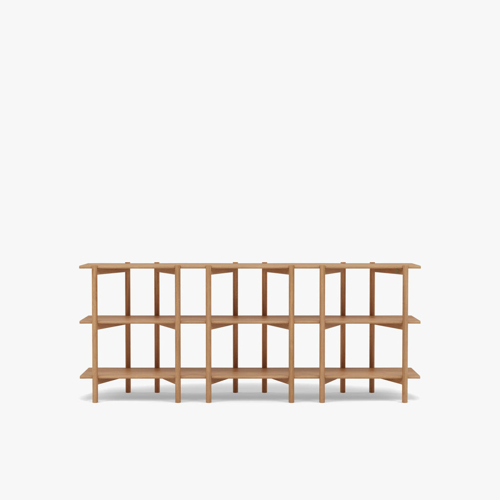 Olivia Modular Shelf Triple 85" x 14" x 34" Solid American Oak