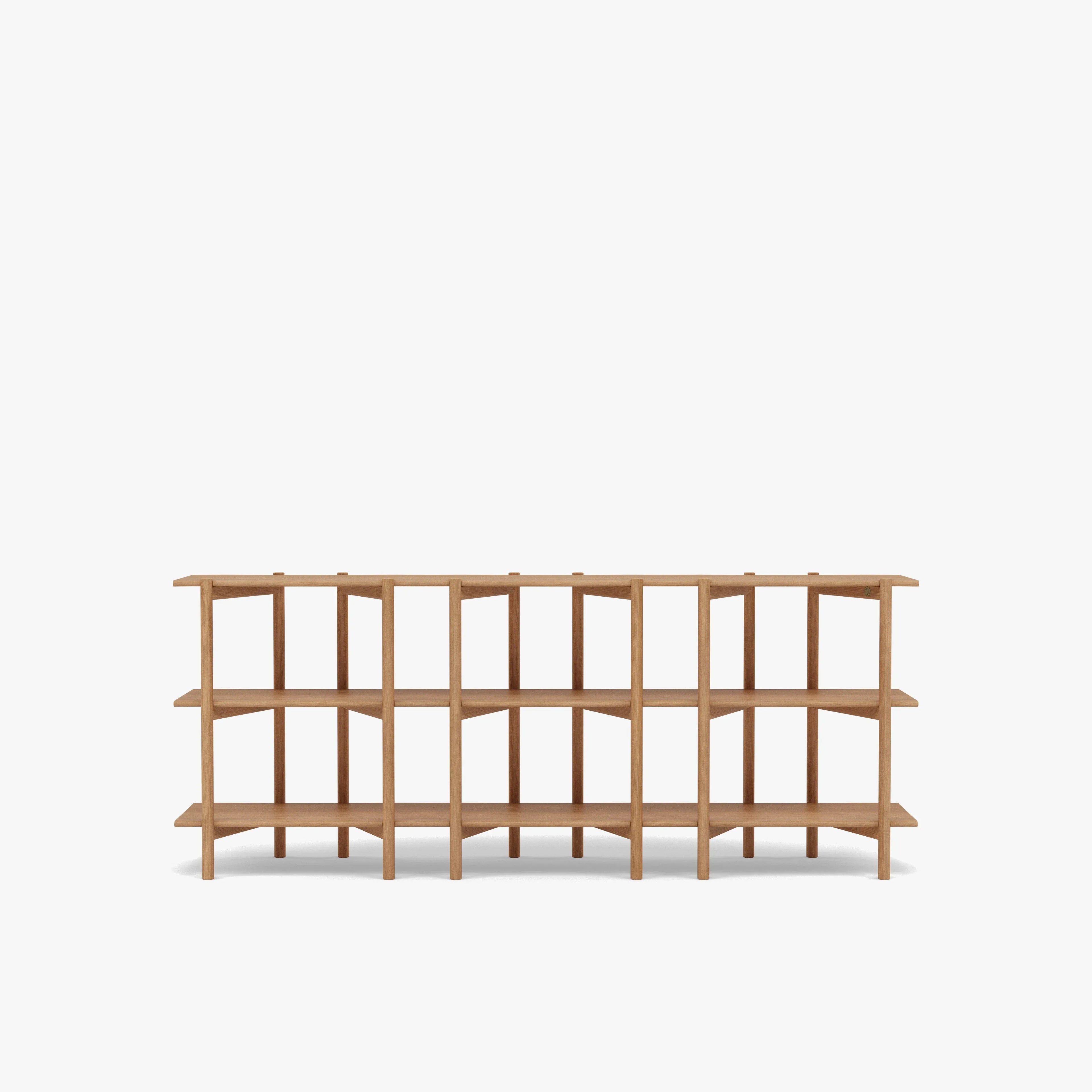 Olivia Modular Shelf Triple 85" x 14" x 34" Solid American Oak