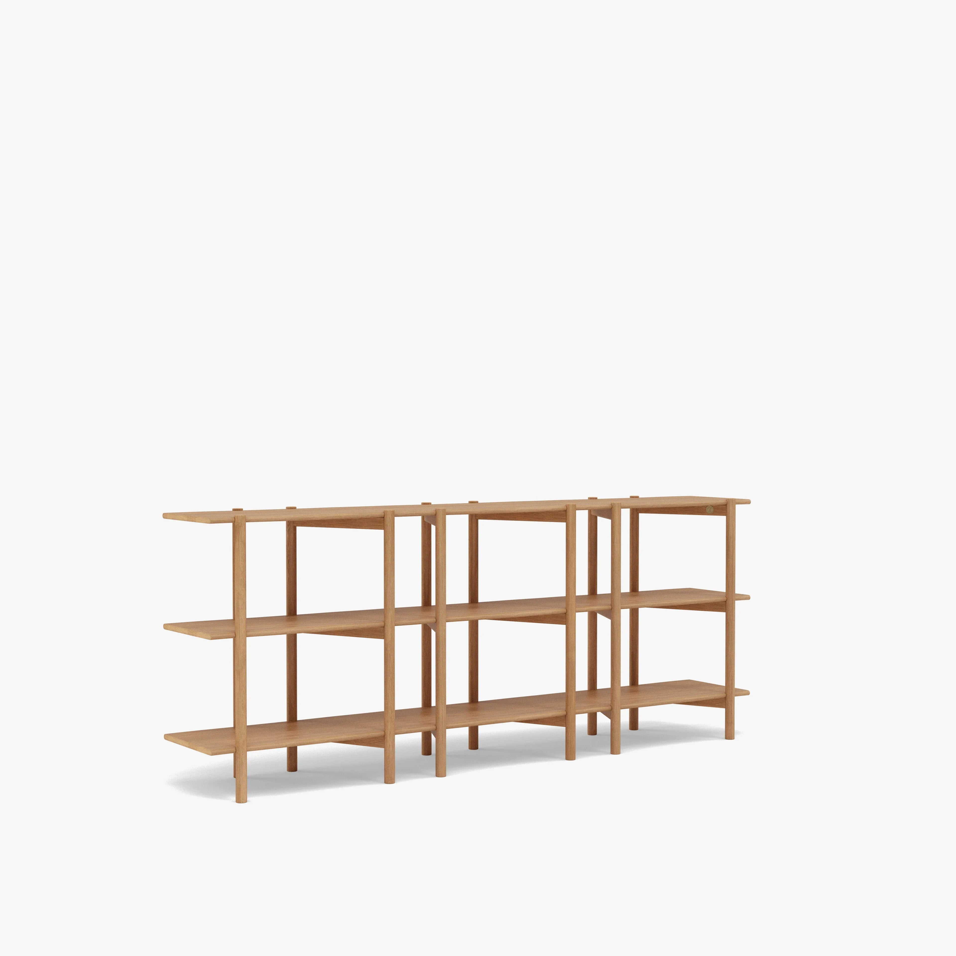 Olivia Modular Shelf Triple 85" x 14" x 34" Solid American Oak