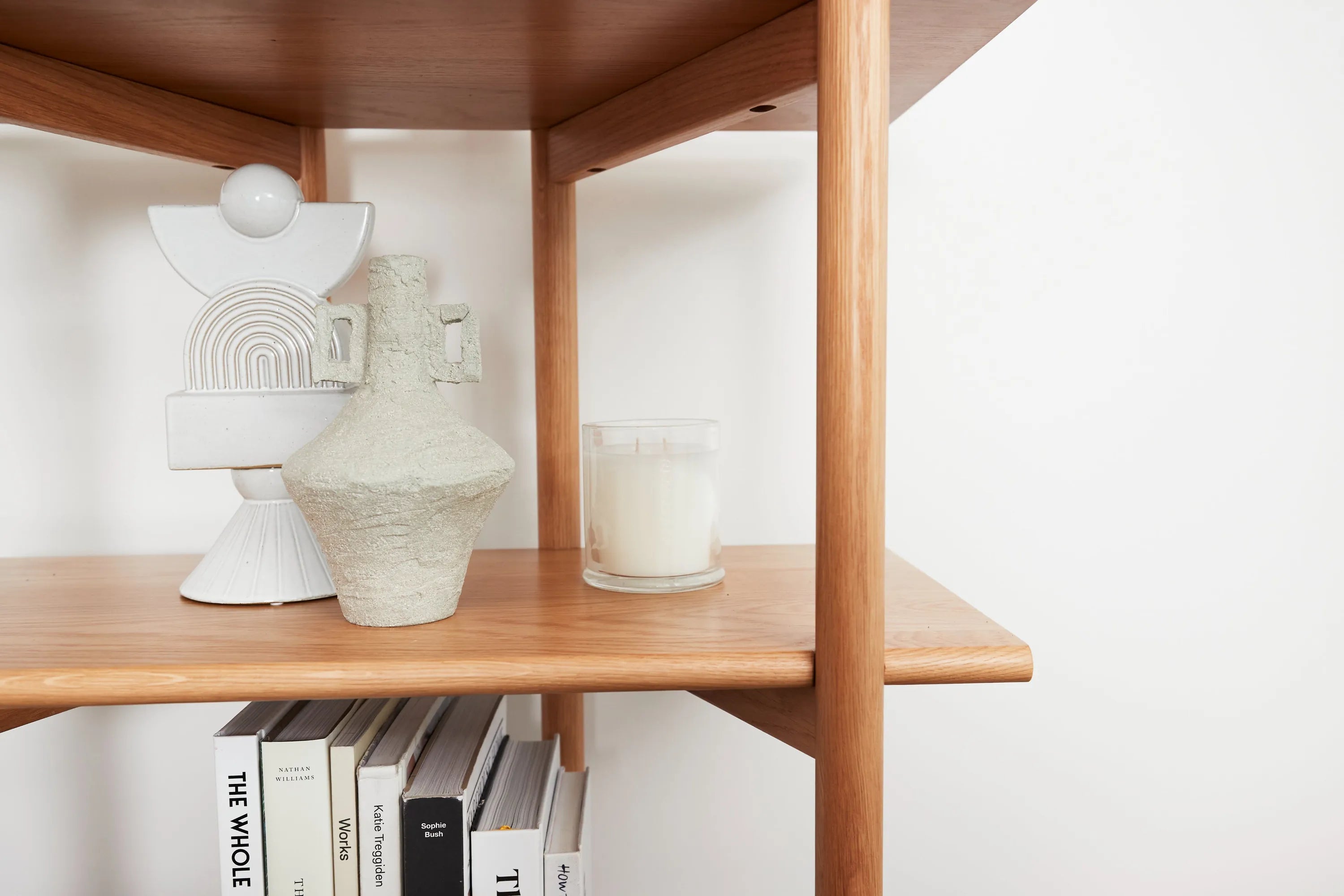 Olivia Modular Shelf Triple 85" x 14" x 34" Solid American Oak