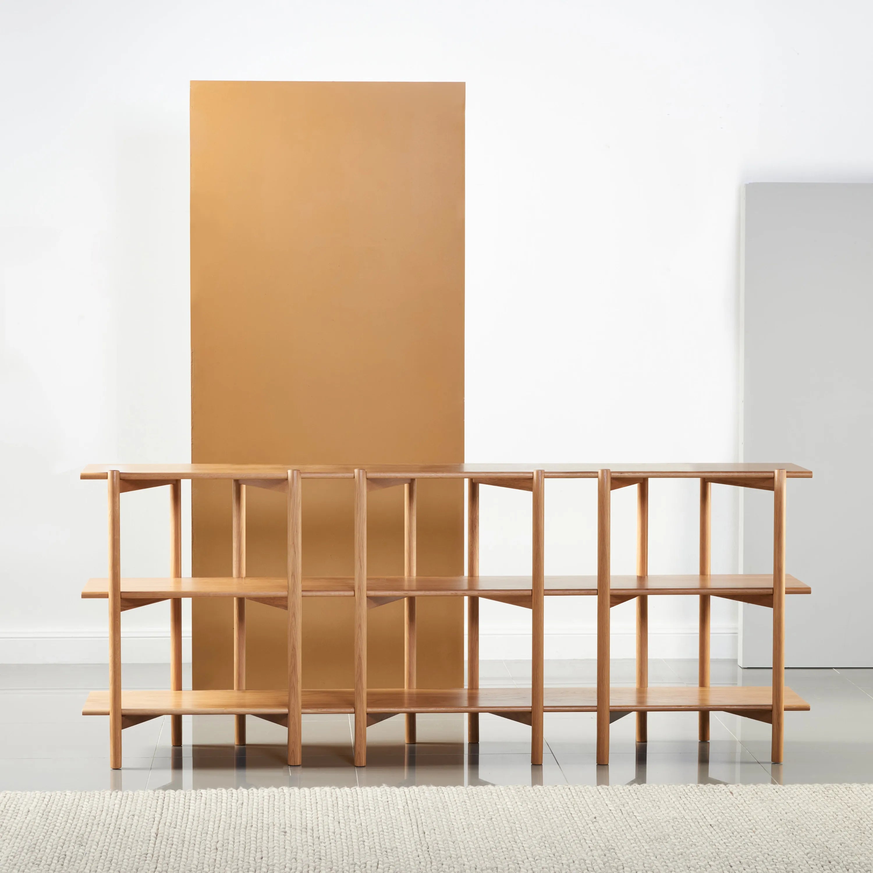 Olivia Modular Shelf Triple 85" x 14" x 34" Solid American Oak