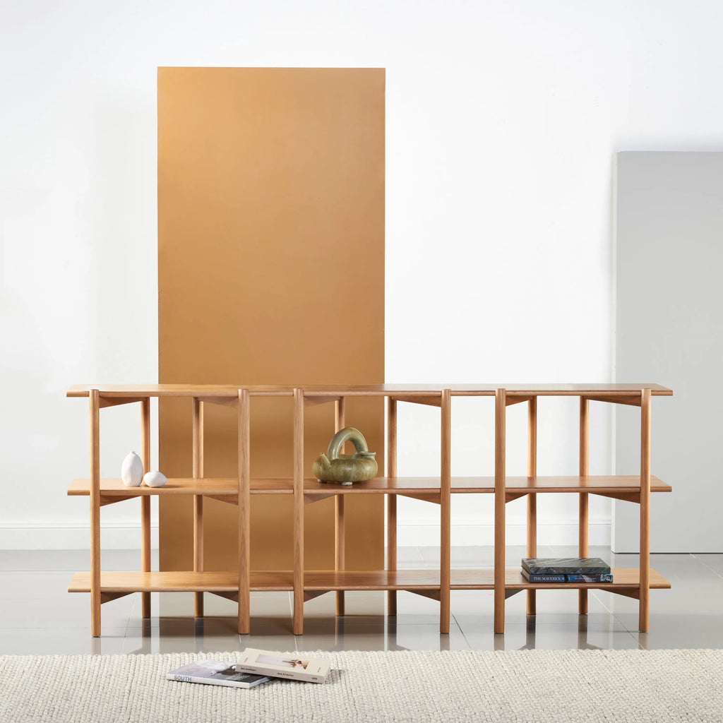 Olivia Modular Shelf Triple 85" x 14" x 34" Solid American Oak
