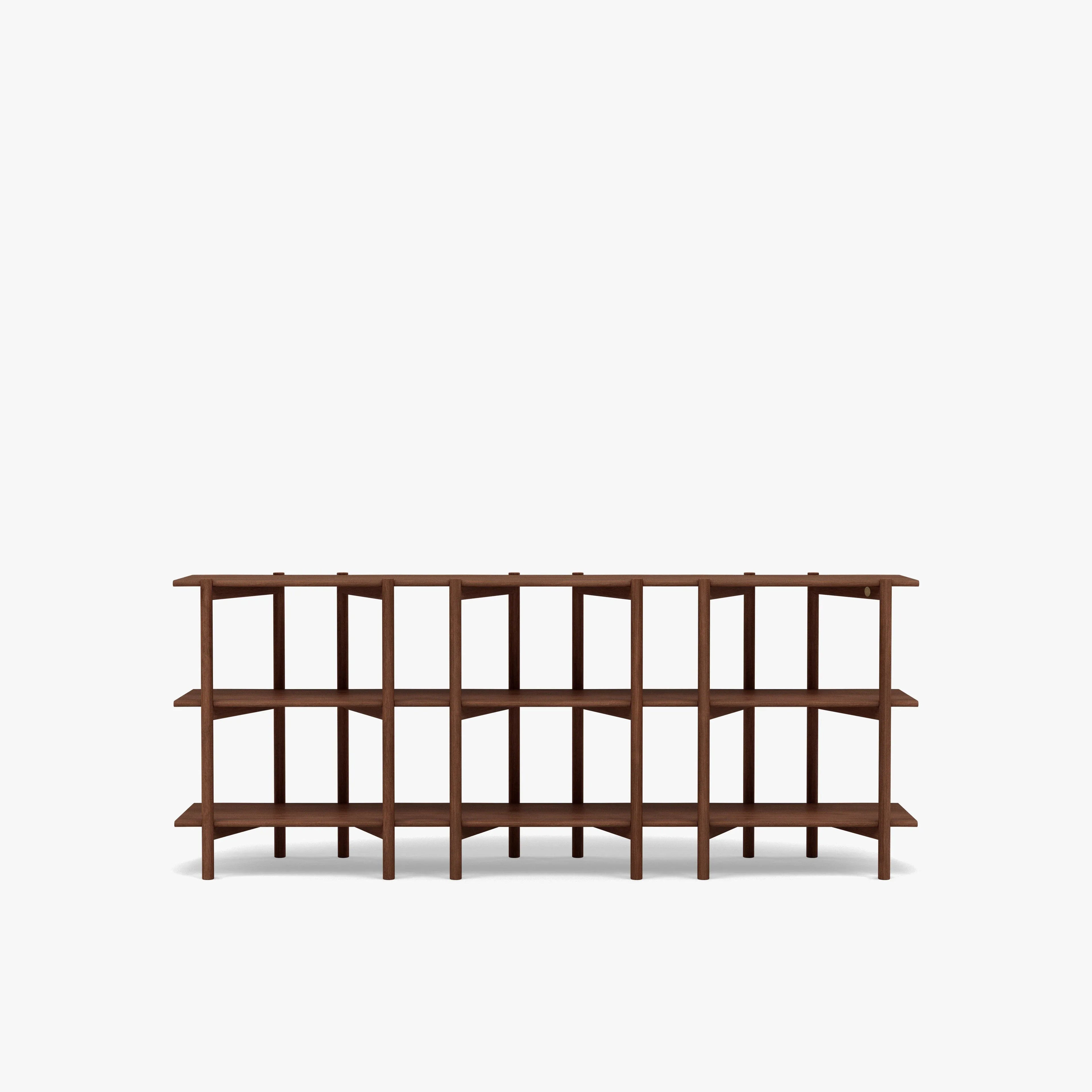 Olivia Modular Shelf Triple 85" x 14" x 34" Solid American Walnut