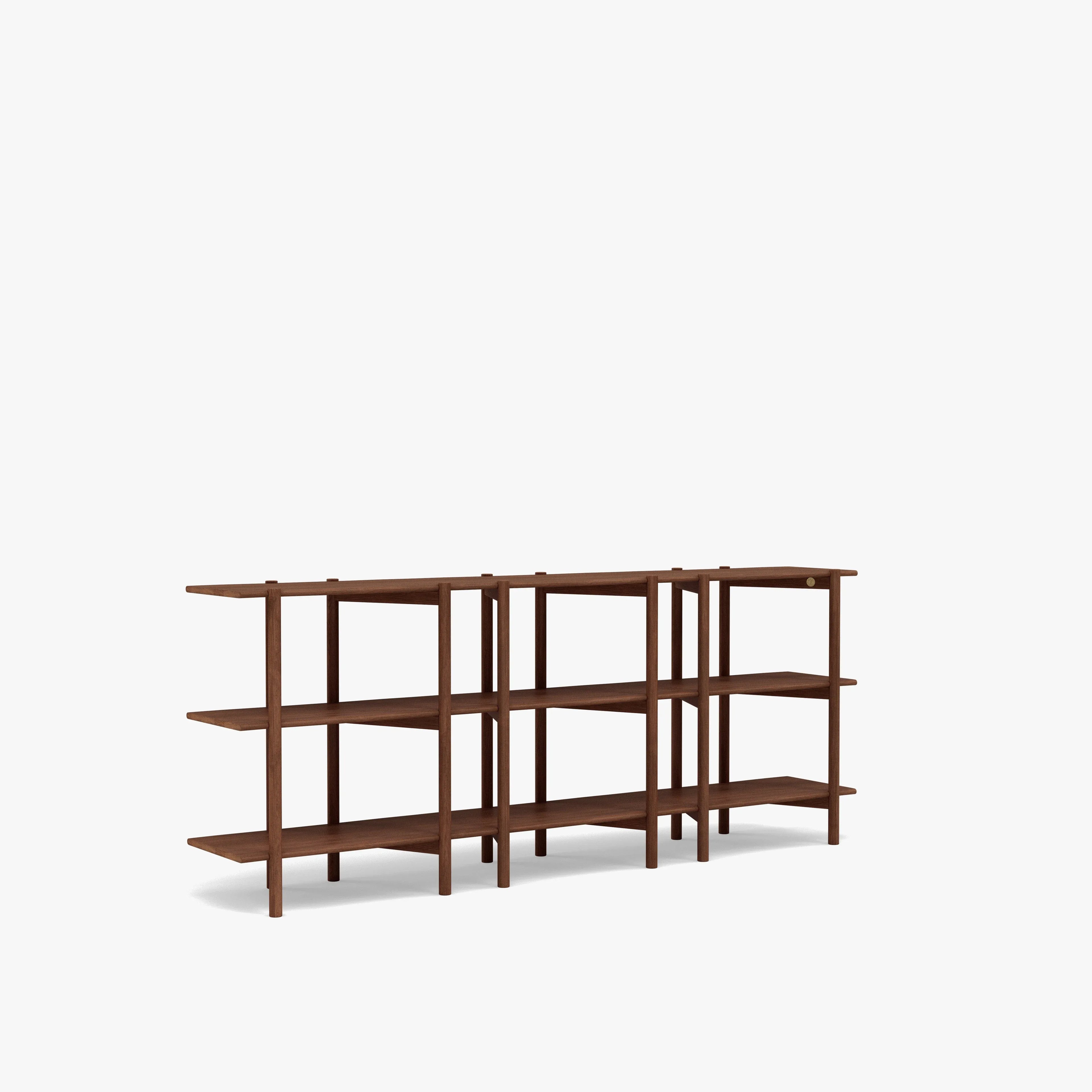 Olivia Modular Shelf Triple 85" x 14" x 34" Solid American Walnut
