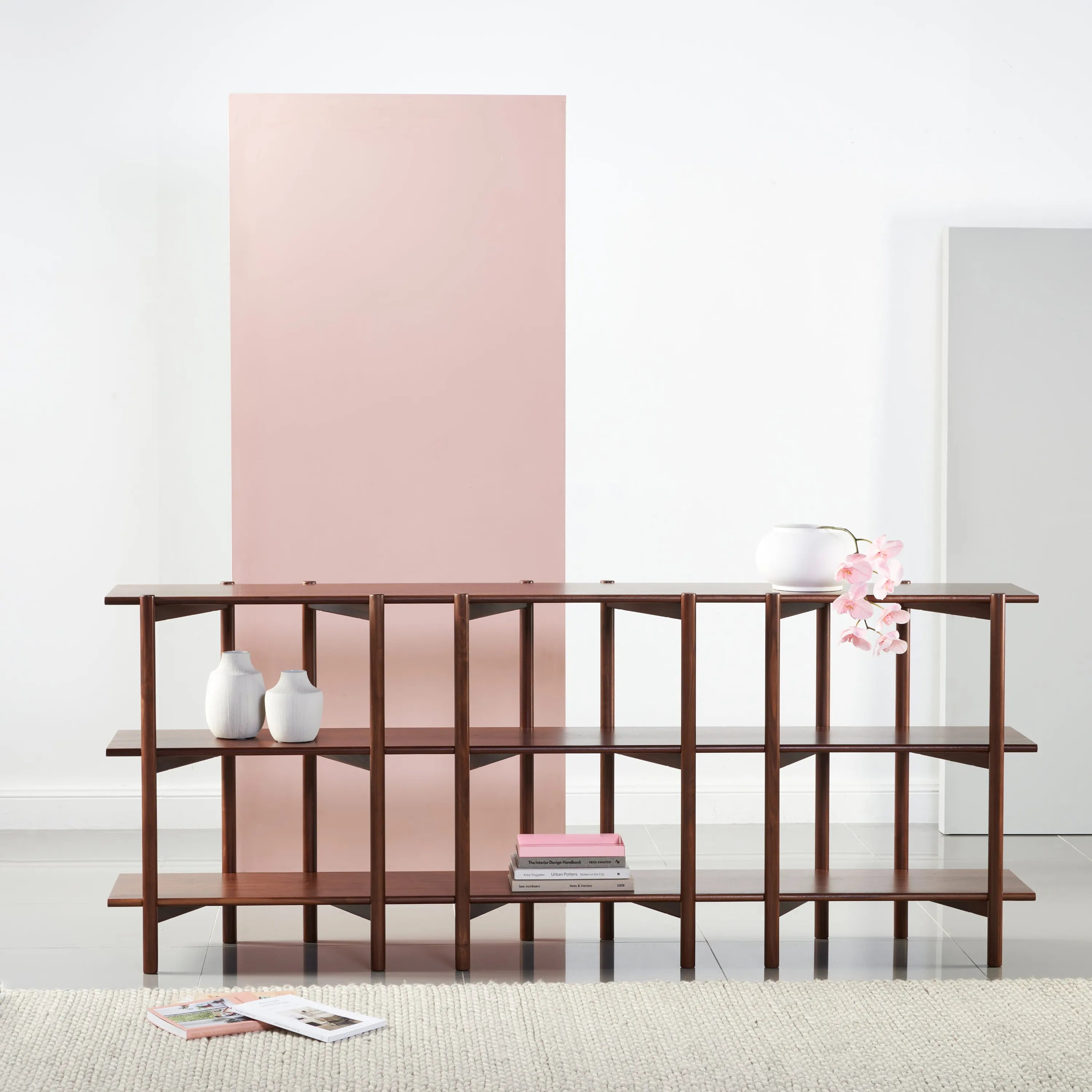 Olivia Modular Shelf Triple 85" x 14" x 34" Solid American Walnut