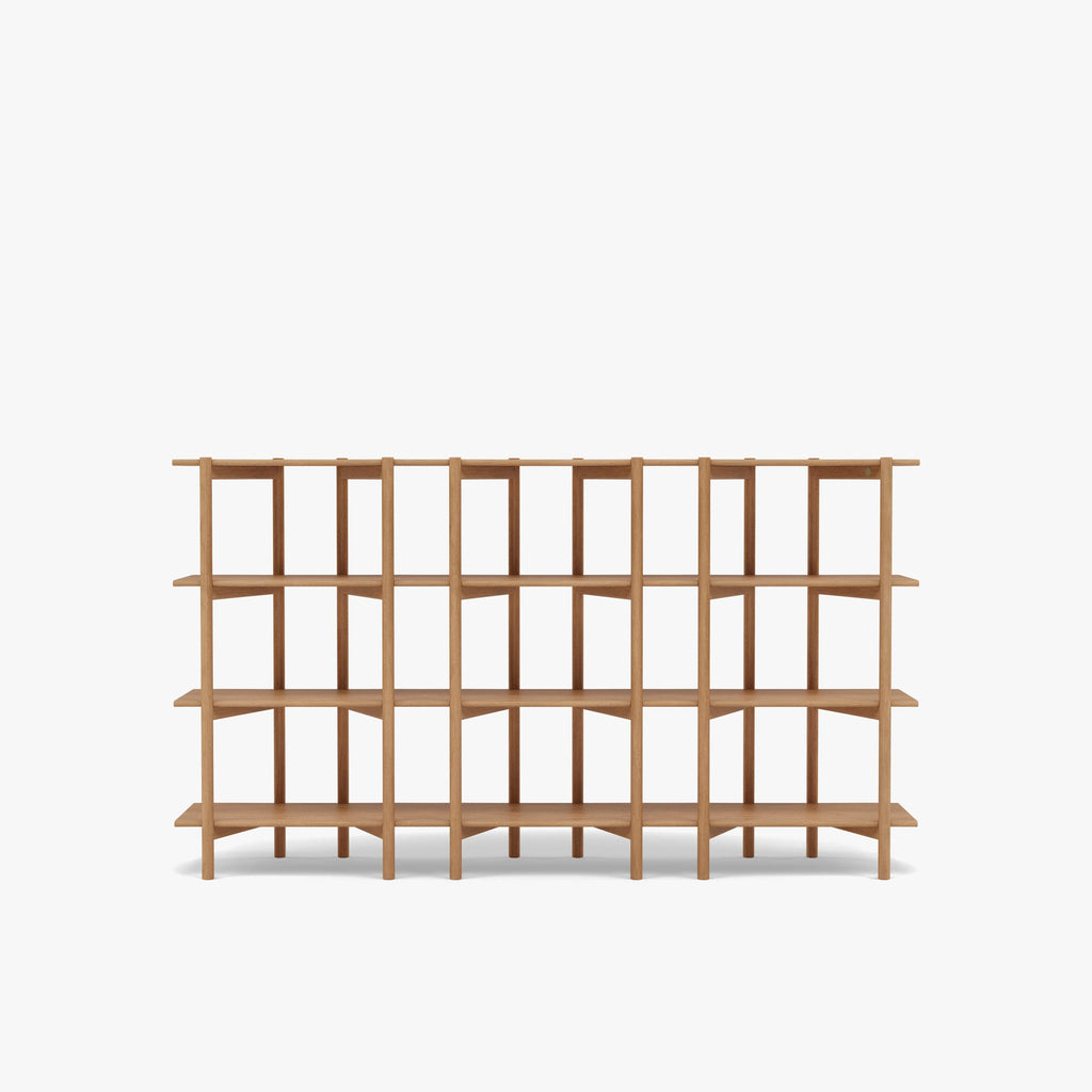 Olivia Modular Shelf Triple 85" x 14" x 48" Solid American Oak
