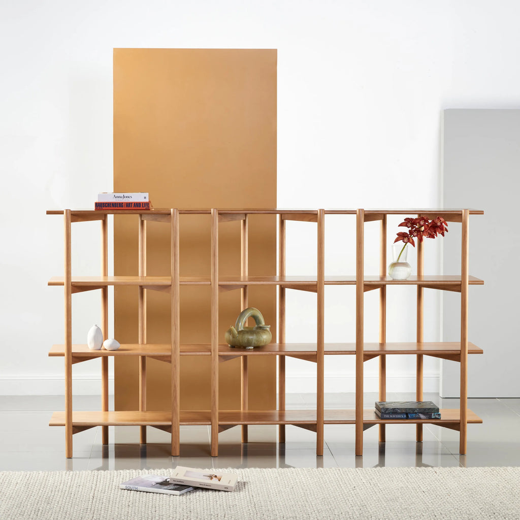 Olivia Modular Shelf Triple 85" x 14" x 48" Solid American Oak
