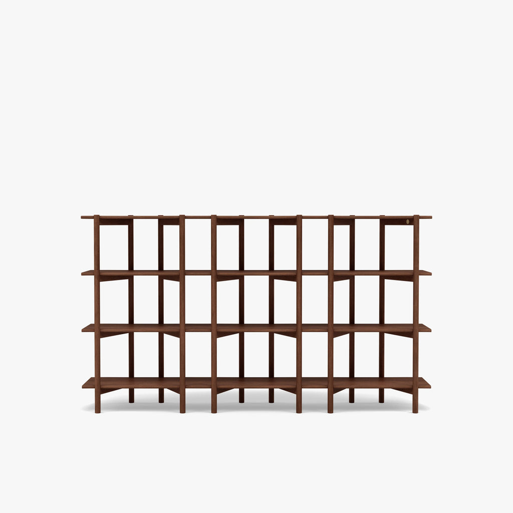 Olivia Modular Shelf Triple 85" x 14" x 48" Solid American Walnut