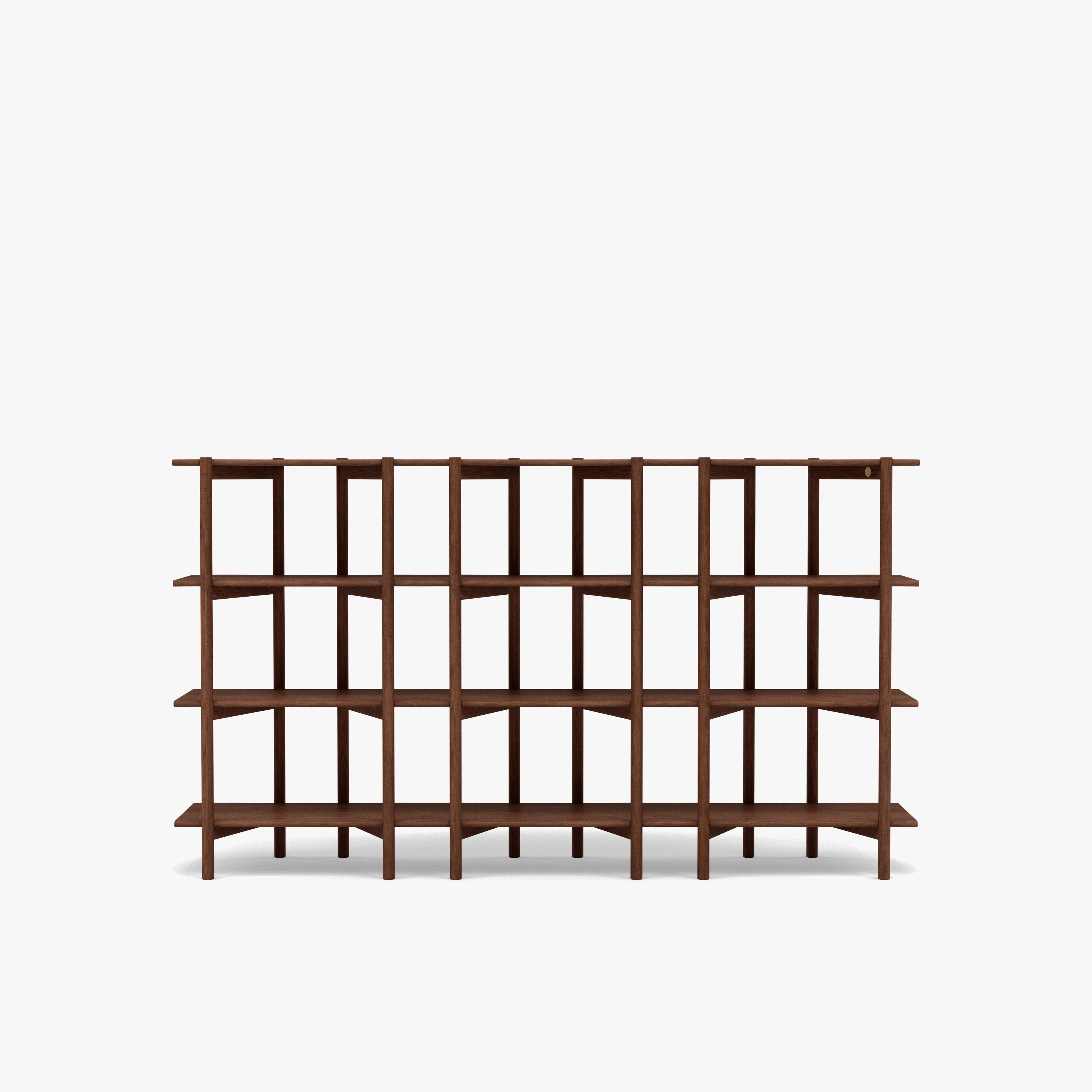 Olivia Modular Shelf Triple 85" x 14" x 48" Solid American Walnut