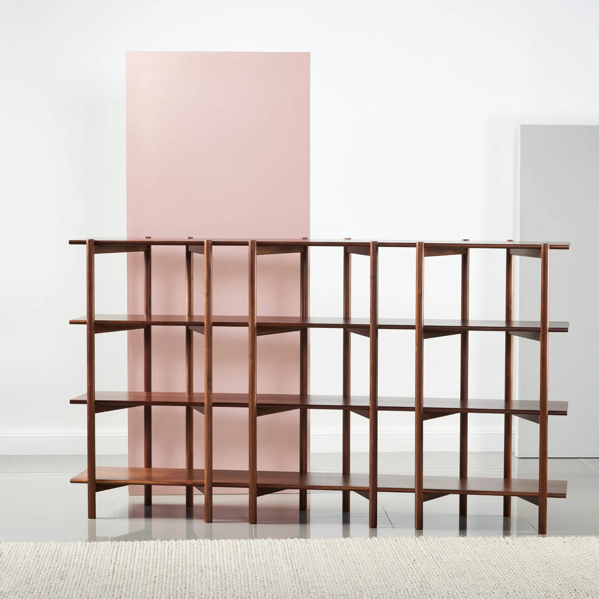 Olivia Modular Shelf Triple 85" x 14" x 48" Solid American Walnut