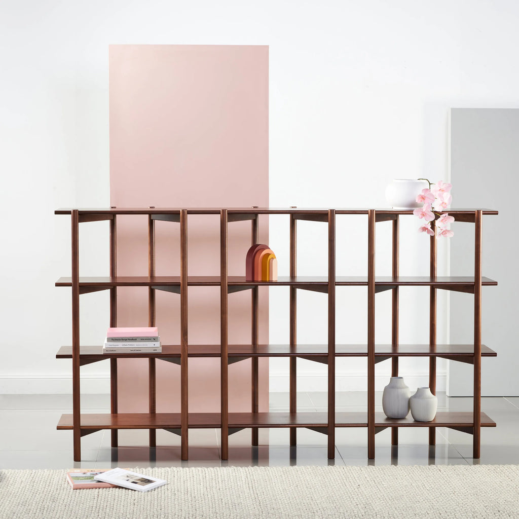 Olivia Modular Shelf Triple 85" x 14" x 48" Solid American Walnut