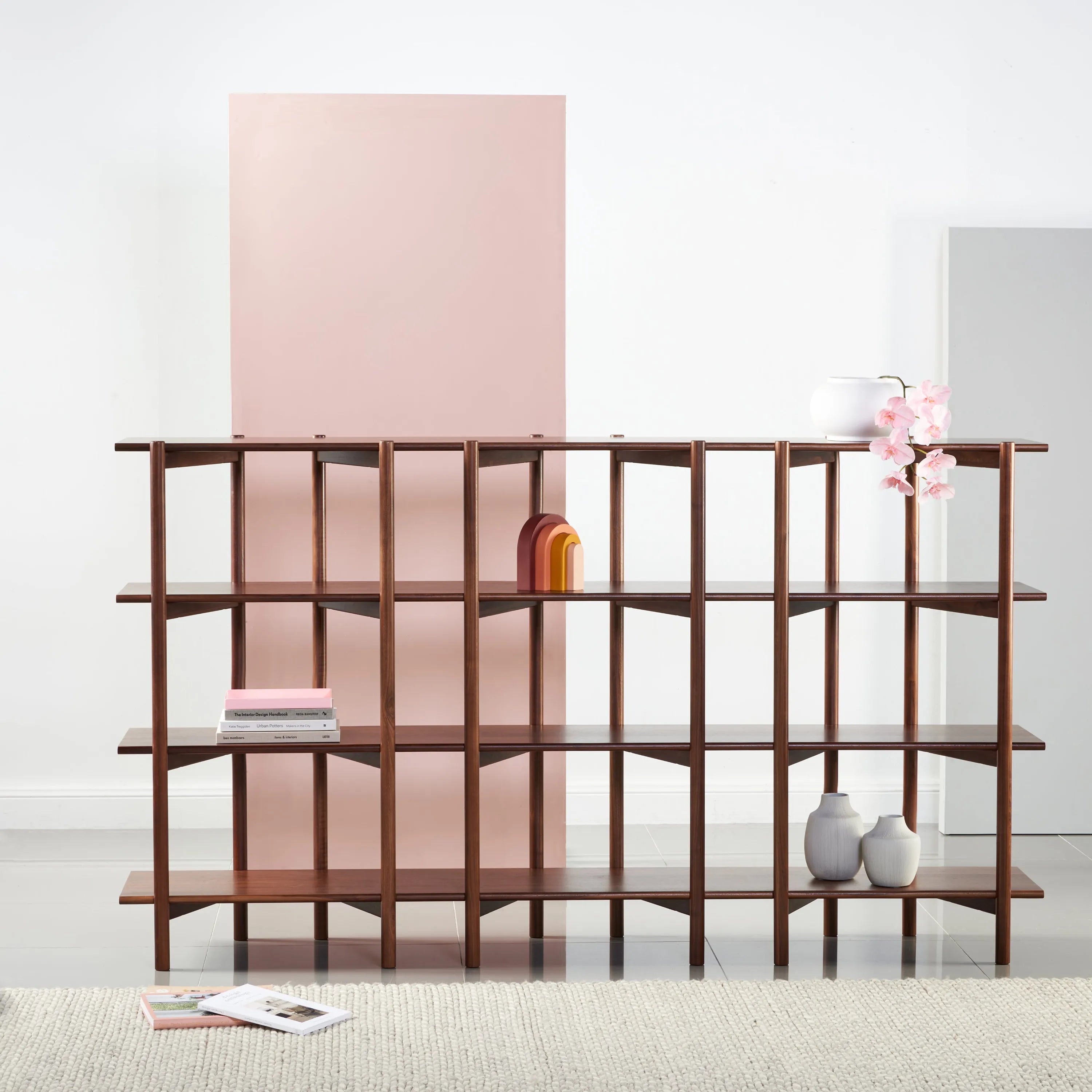 Olivia Modular Shelf Triple 85" x 14" x 48" Solid American Walnut