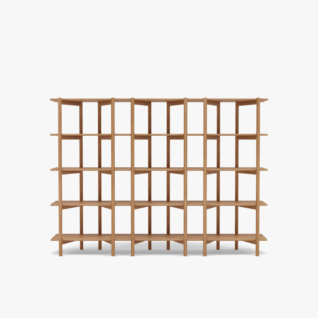 Olivia Modular Shelf Triple 85" x 14" x 62" Solid American Oak
