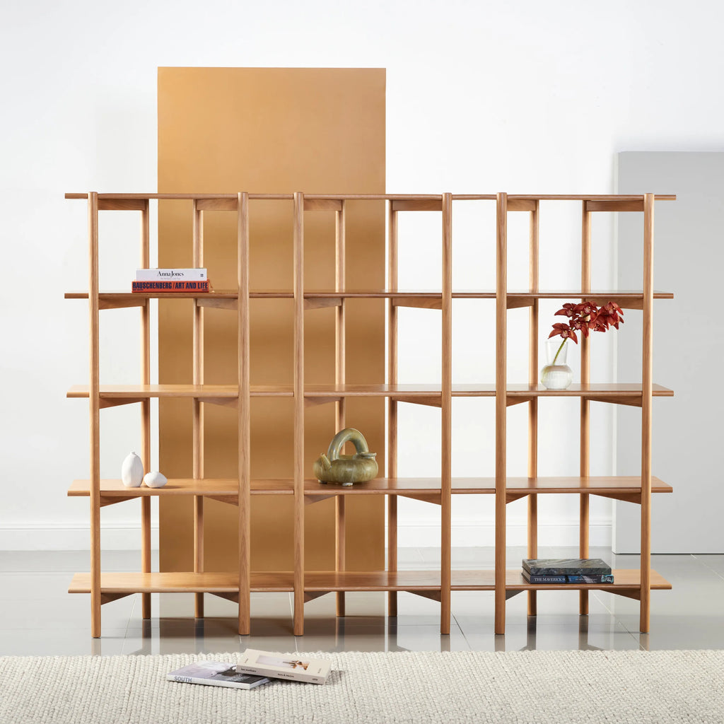 Olivia Modular Shelf Triple 85" x 14" x 62" Solid American Oak