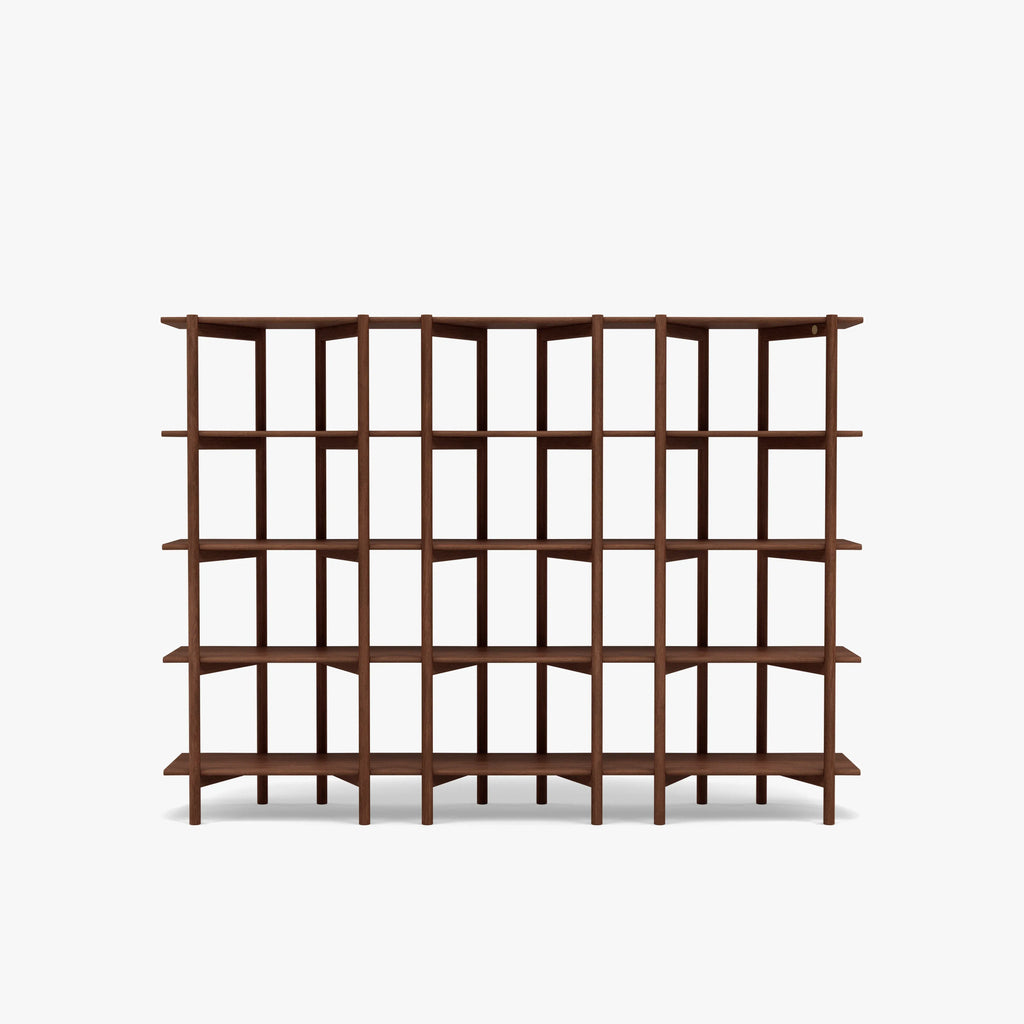 Olivia Modular Shelf Triple 85" x 14" x 62" Solid American Walnut