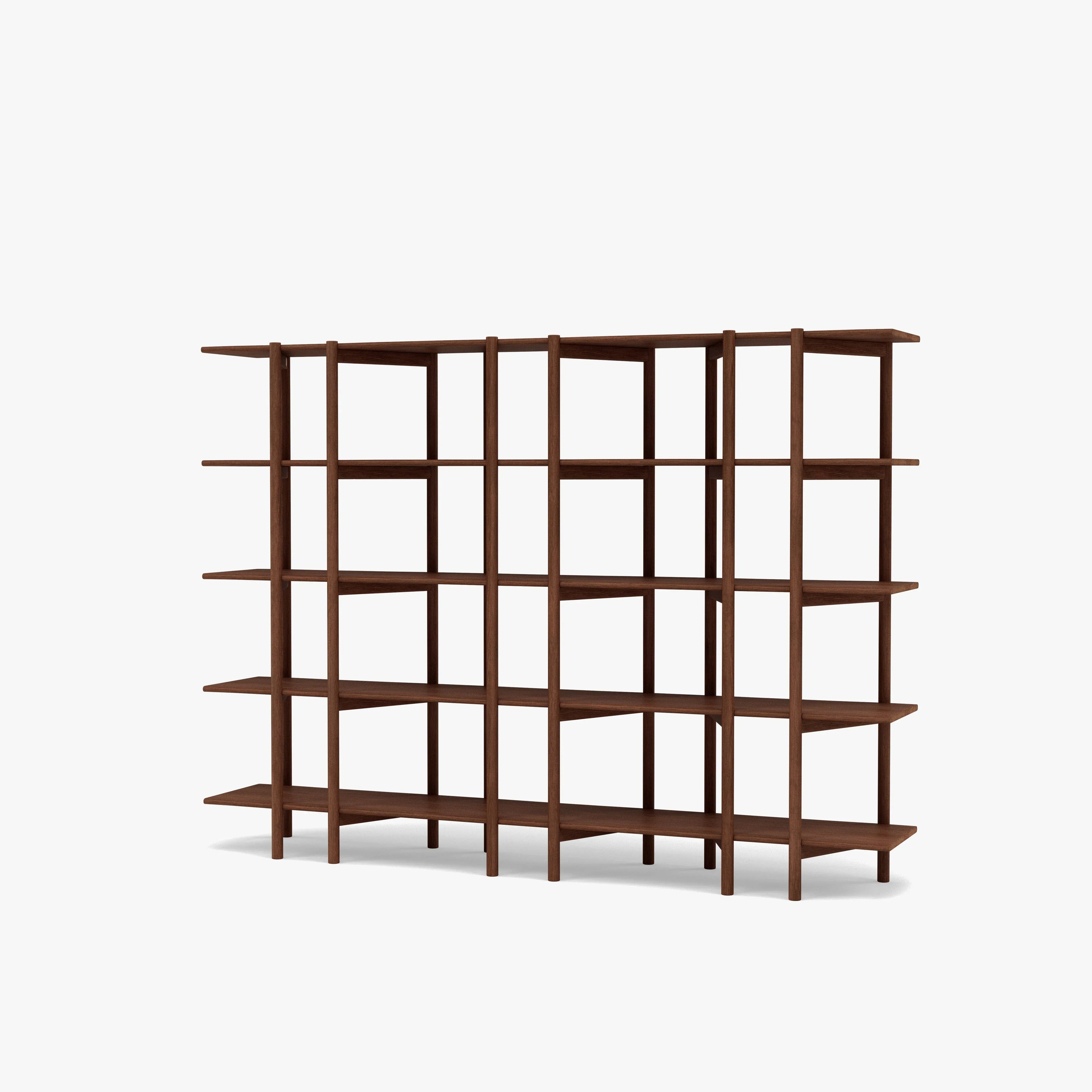 Olivia Modular Shelf Triple 85" x 14" x 62" Solid American Walnut