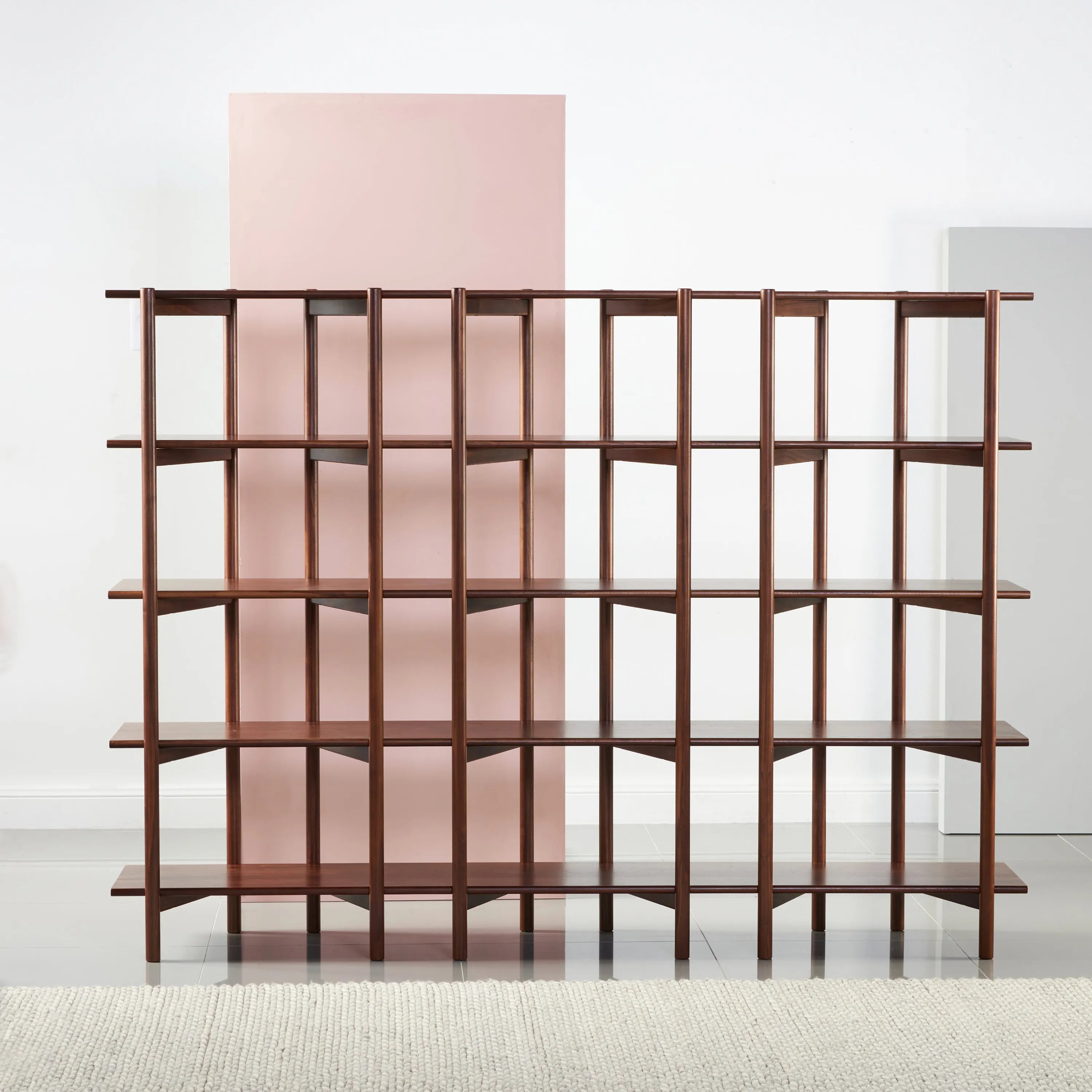 Olivia Modular Shelf Triple 85" x 14" x 62" Solid American Walnut