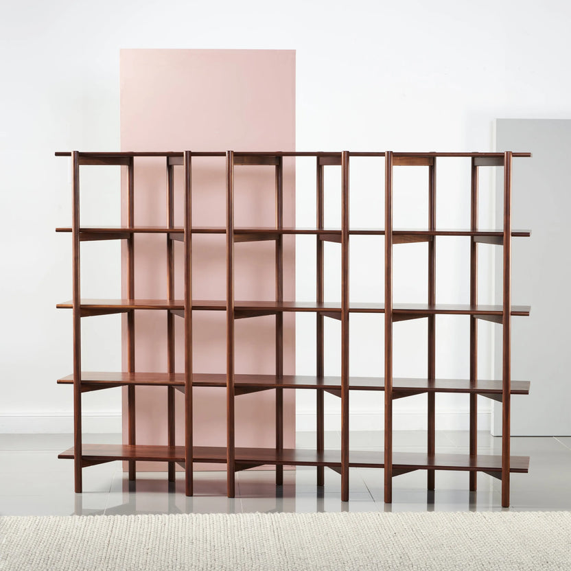 Olivia Modular Shelf Triple 85" x 14" x 62" Solid American Walnut