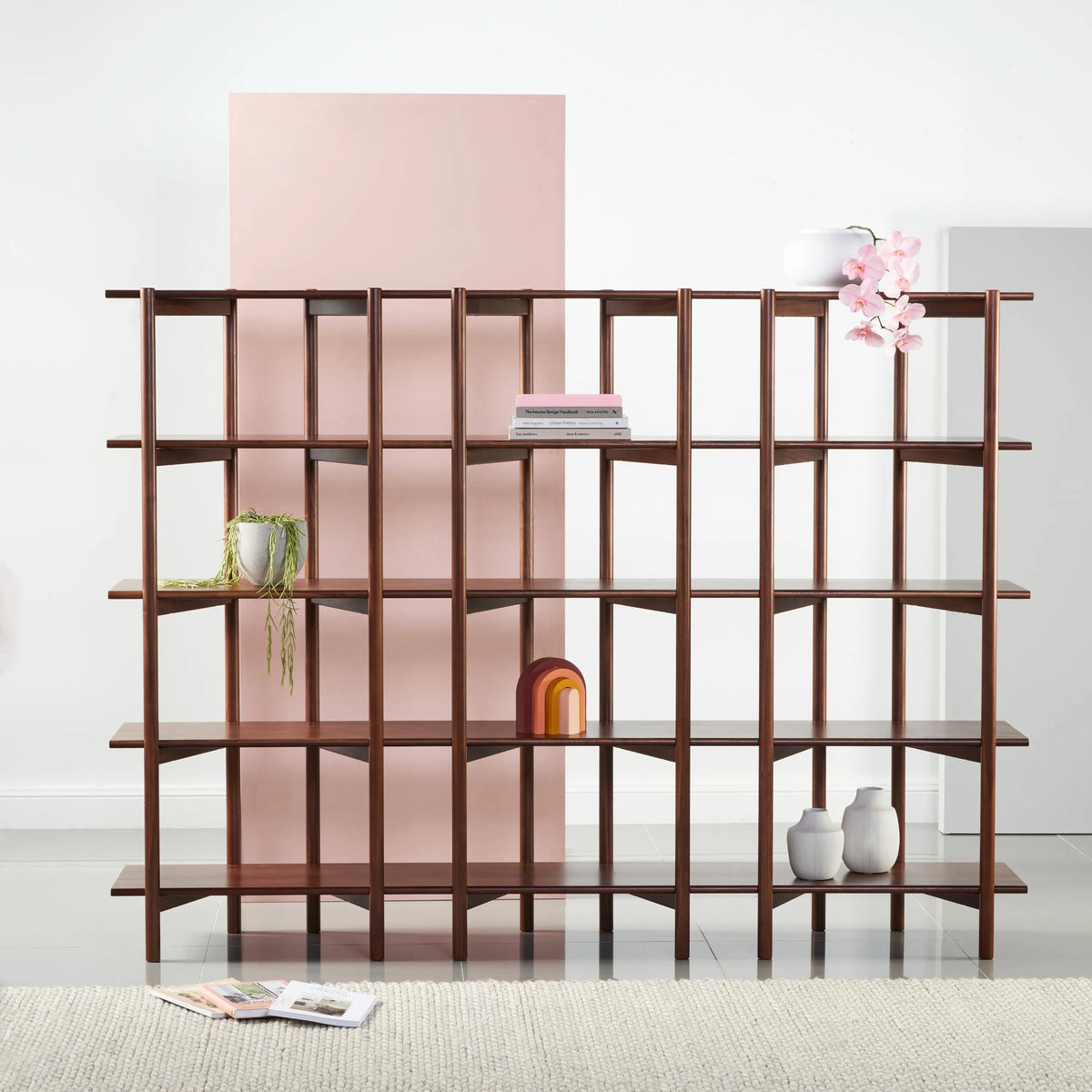 Olivia Modular Shelf Triple 85" x 14" x 62" Solid American Walnut